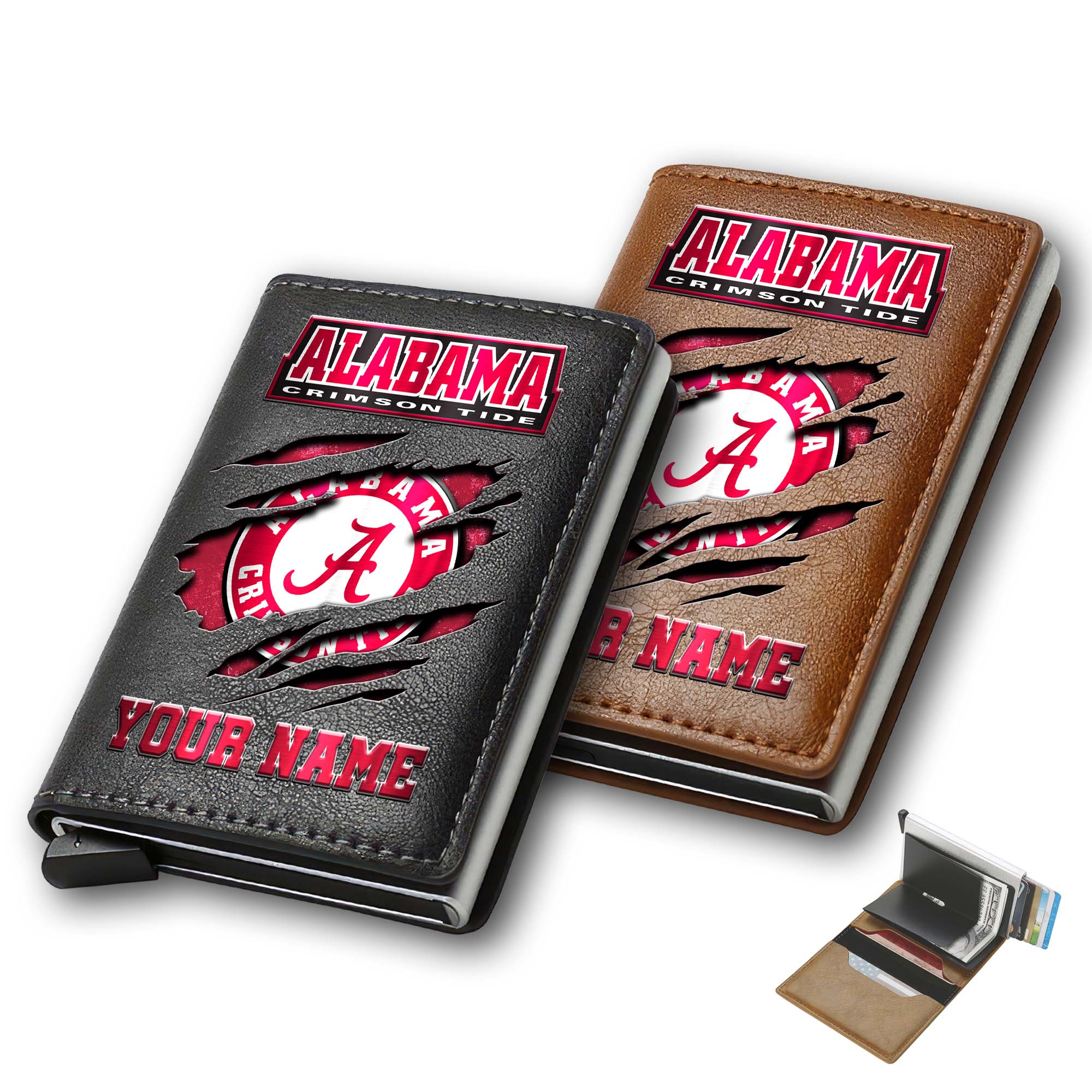 Alabama Crimson Tide Men Wallet Custom Your Name, Football Team Men Wallet For Fans, Gifts For Football Lovers EHIVM-03061172