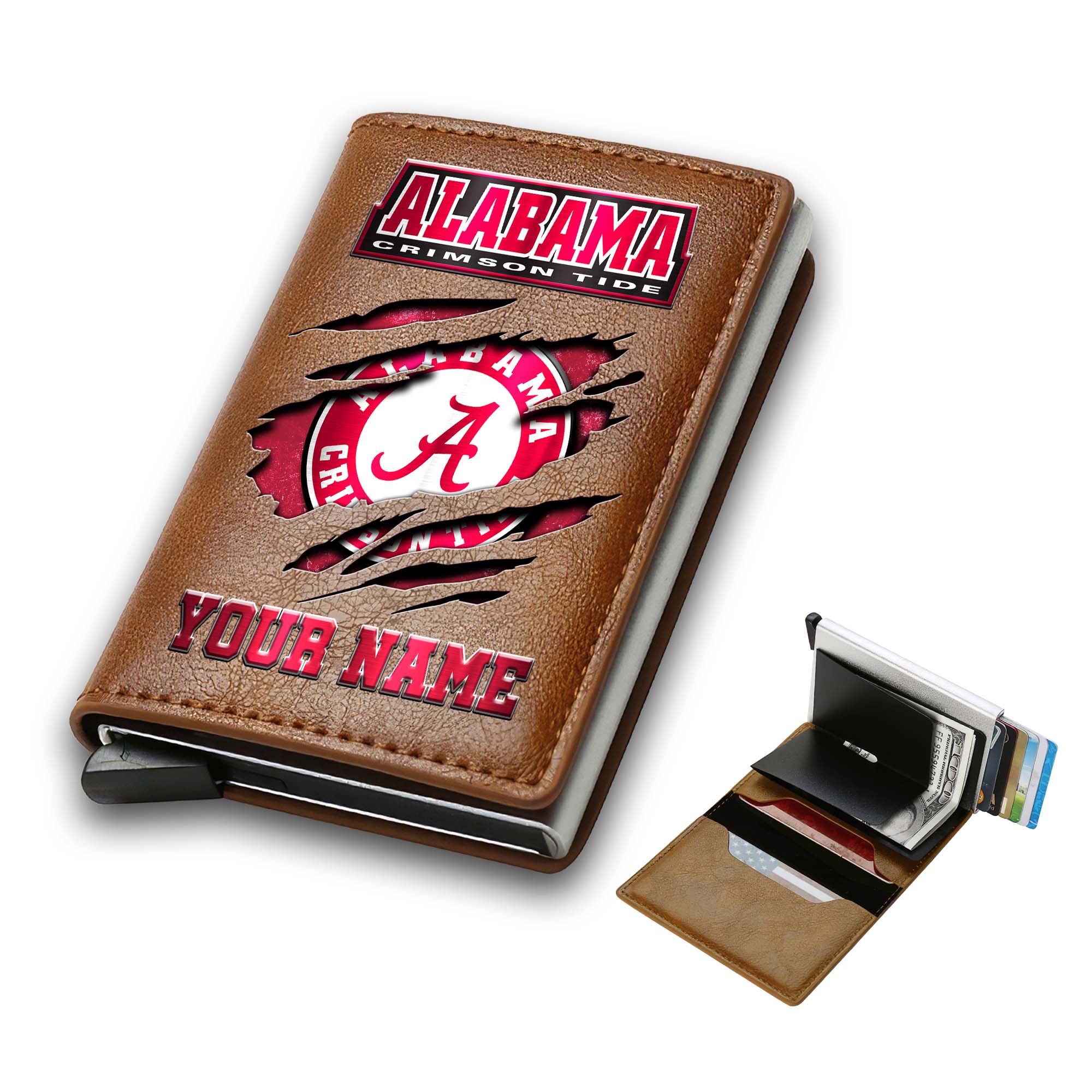 Alternative view of Alabama Crimson Tide Men Wallet Custom Your Name, Football Team Men Wallet For Fans, Gifts For Football Lovers EHIVM-03061172