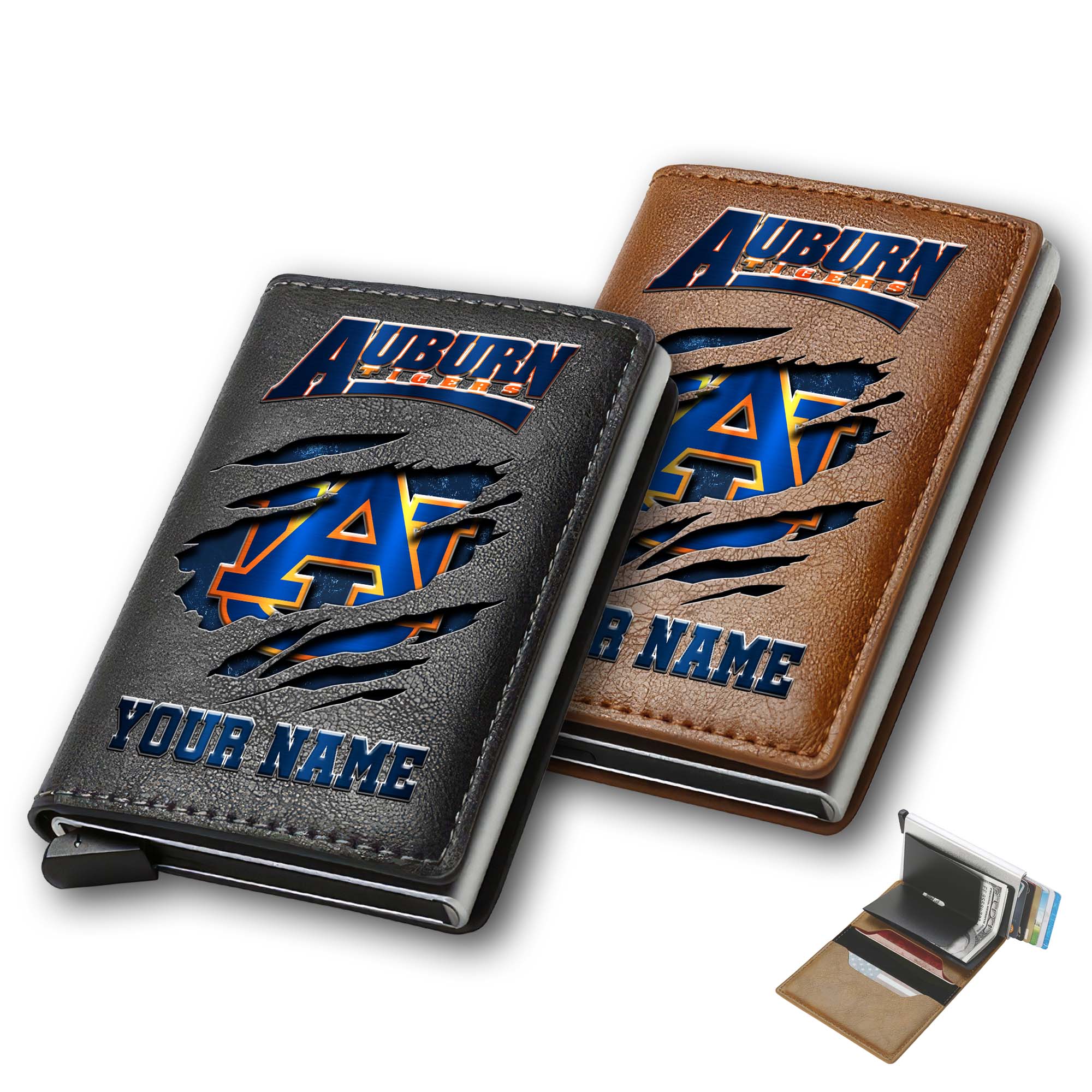 Auburn Tigers Men Wallet Custom Your Name, Football Team Men Wallet For Fans, Gifts For Football Lovers EHIVM-03061172