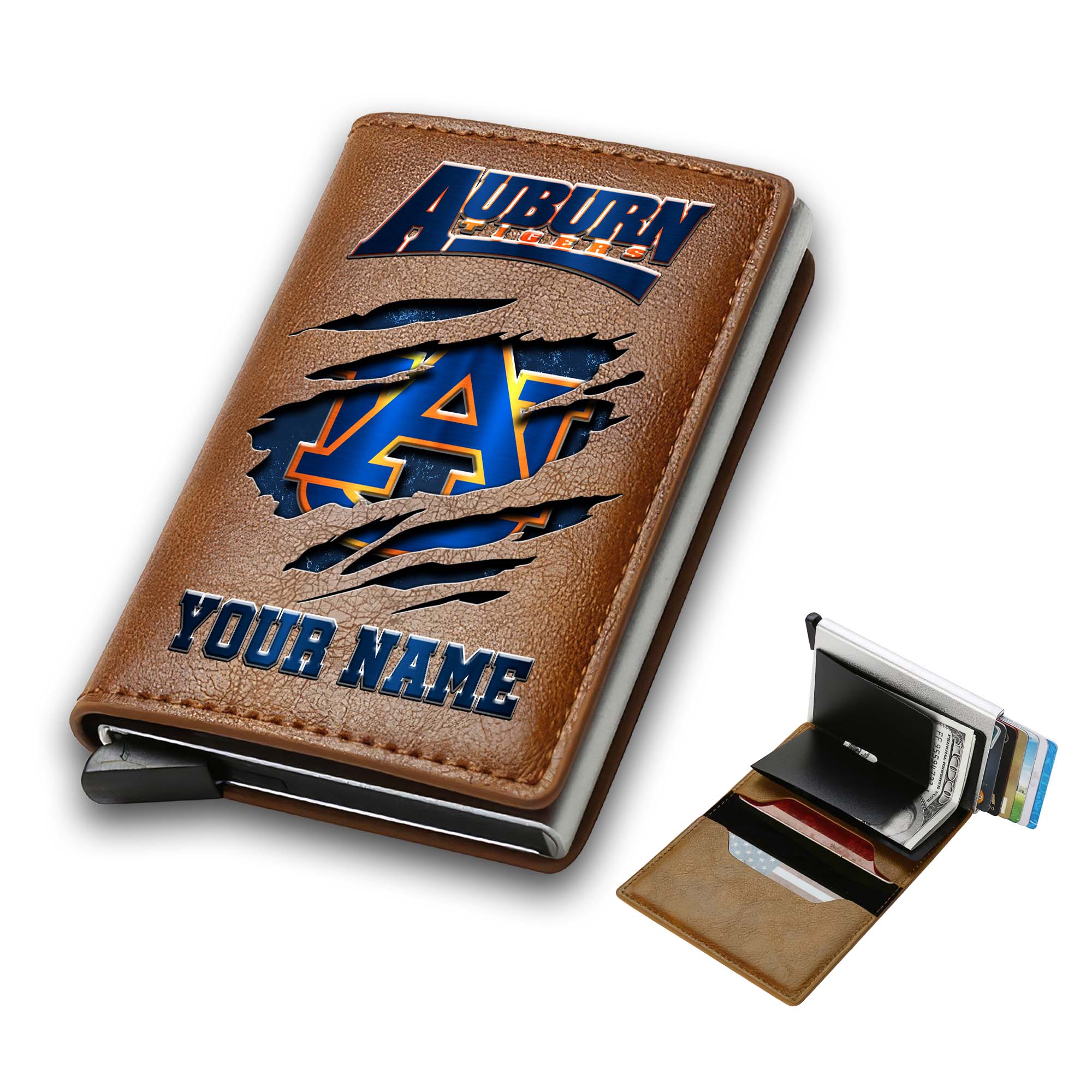 Alternative view of Auburn Tigers Men Wallet Custom Your Name, Football Team Men Wallet For Fans, Gifts For Football Lovers EHIVM-03061172