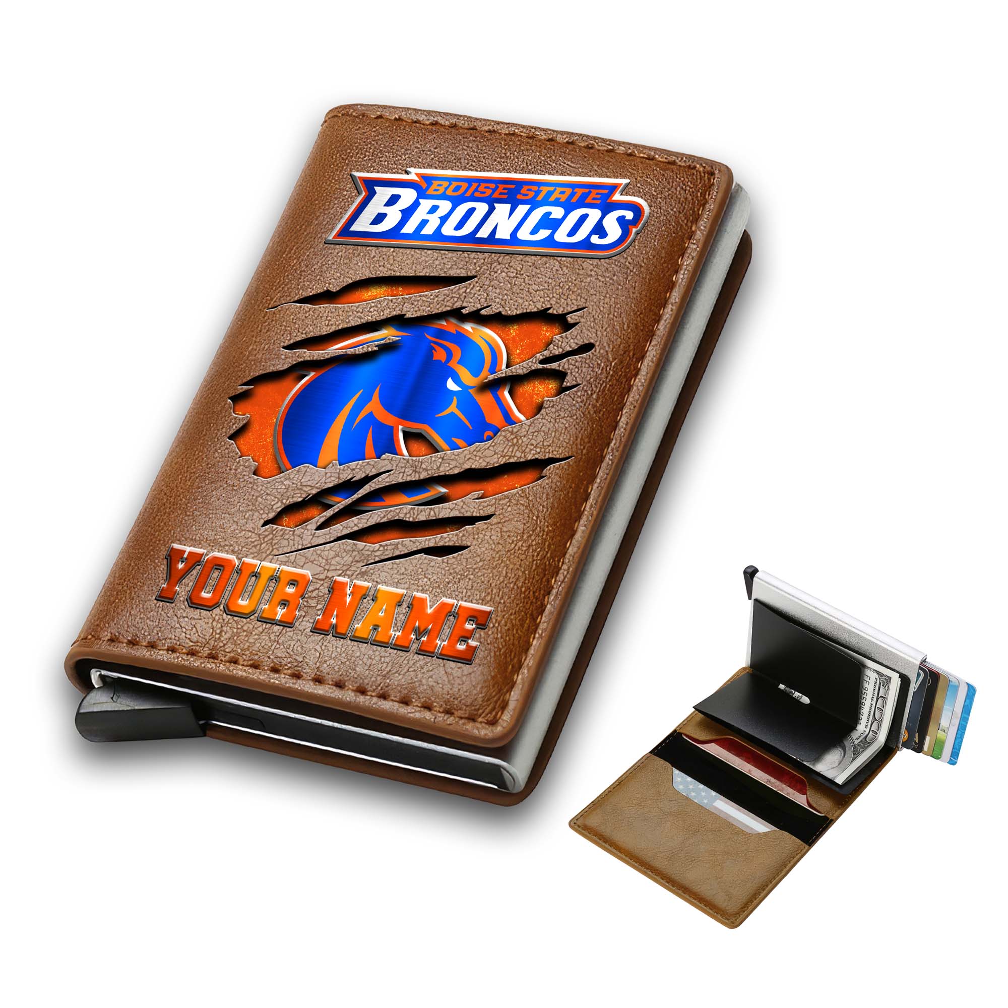 Alternative view of Boise State Broncos Men Wallet Custom Your Name, Football Team Men Wallet For Fans, Gifts For Football Lovers EHIVM-03061172