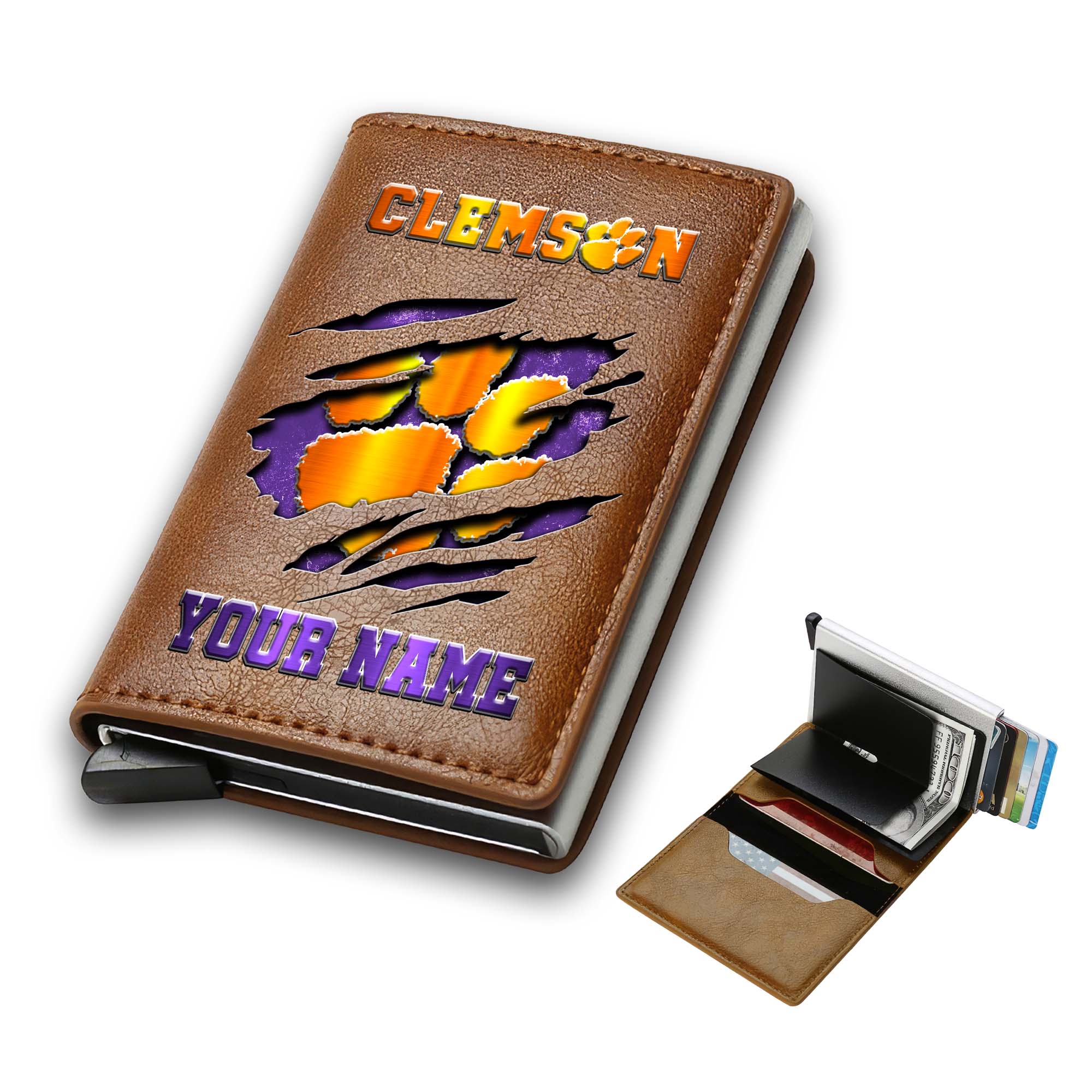 Alternative view of Clemson Tigers Men Wallet Custom Your Name, Football Team Men Wallet For Fans, Gifts For Football Lovers EHIVM-03061172