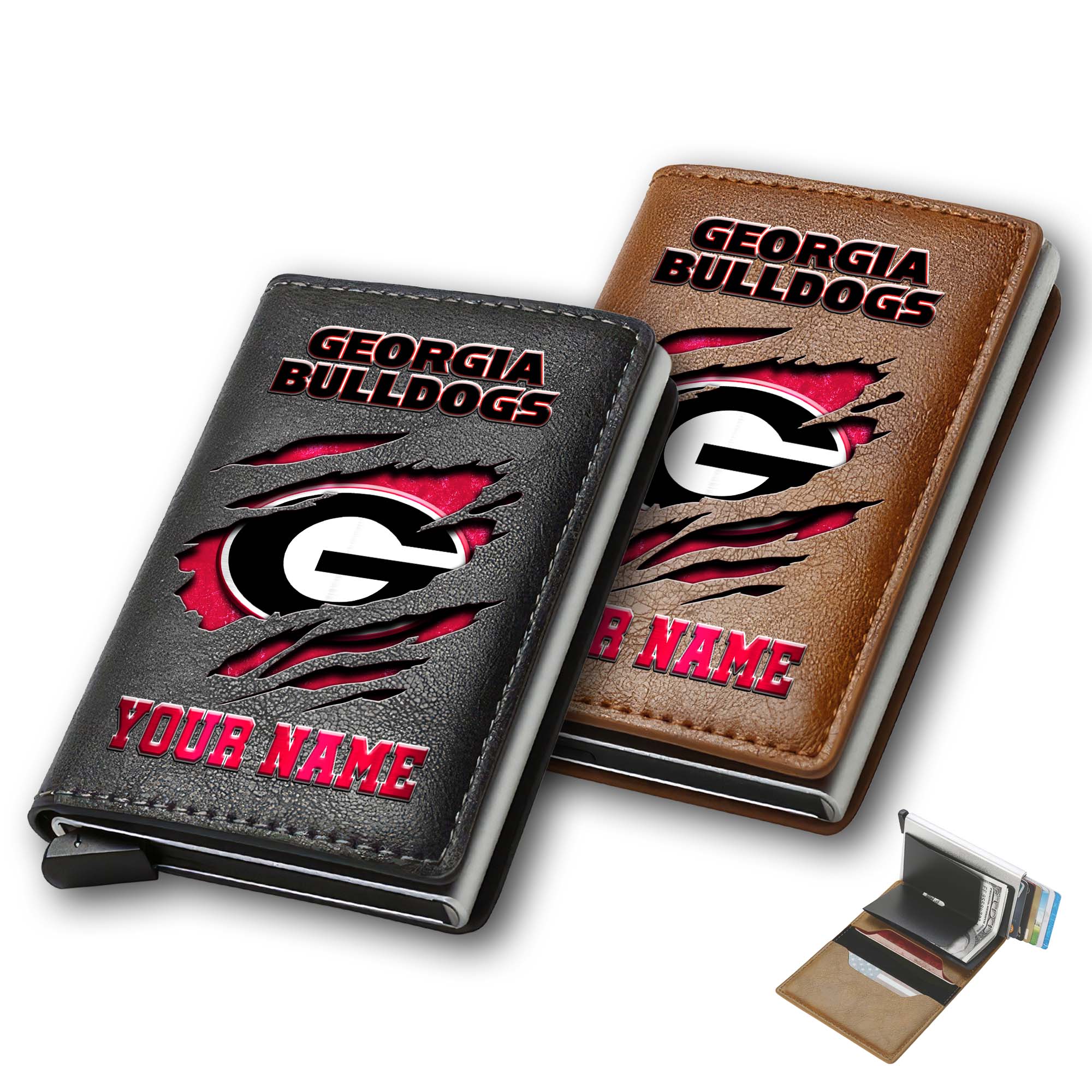 Georgia Bulldogs Men Wallet Custom Your Name, Football Team Men Wallet For Fans, Gifts For Football Lovers EHIVM-03061172