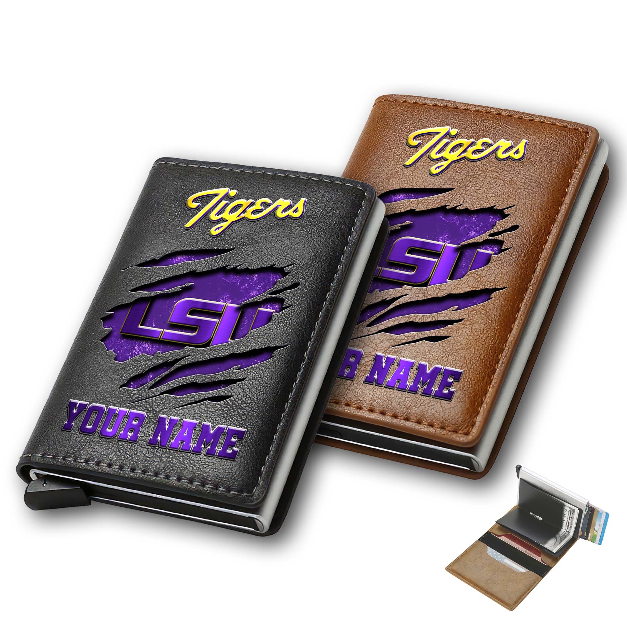 LSU TIGERS Men Wallet Custom Your Name, Football Team Men Wallet For Fans, Gifts For Football Lovers EHIVM-03061172