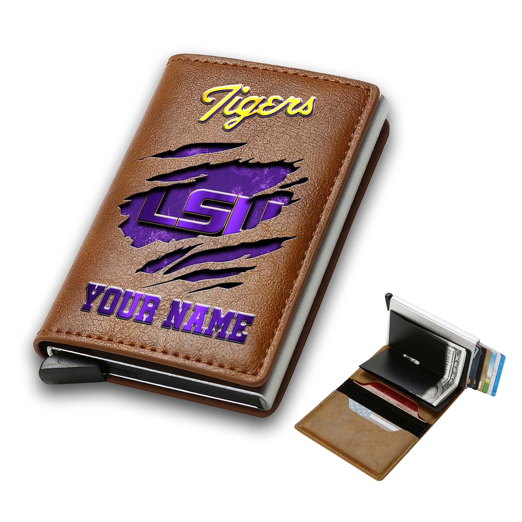 Alternative view of LSU TIGERS Men Wallet Custom Your Name, Football Team Men Wallet For Fans, Gifts For Football Lovers EHIVM-03061172