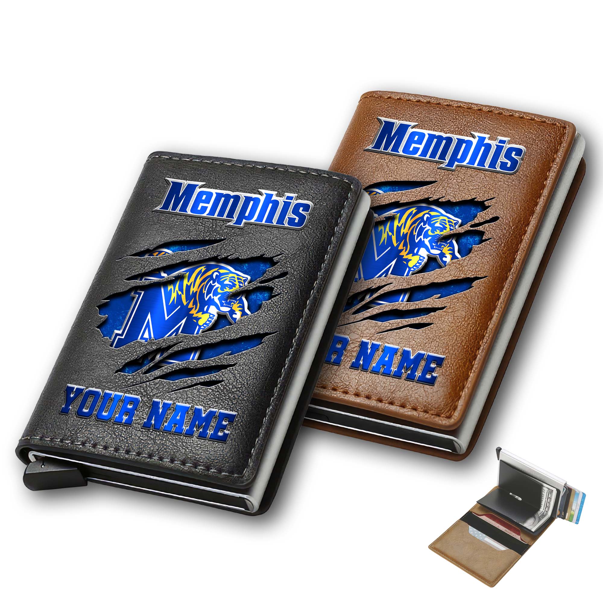 Memphis Tigers Men Wallet Custom Your Name, Football Team Men Wallet For Fans, Gifts For Football Lovers EHIVM-03061172