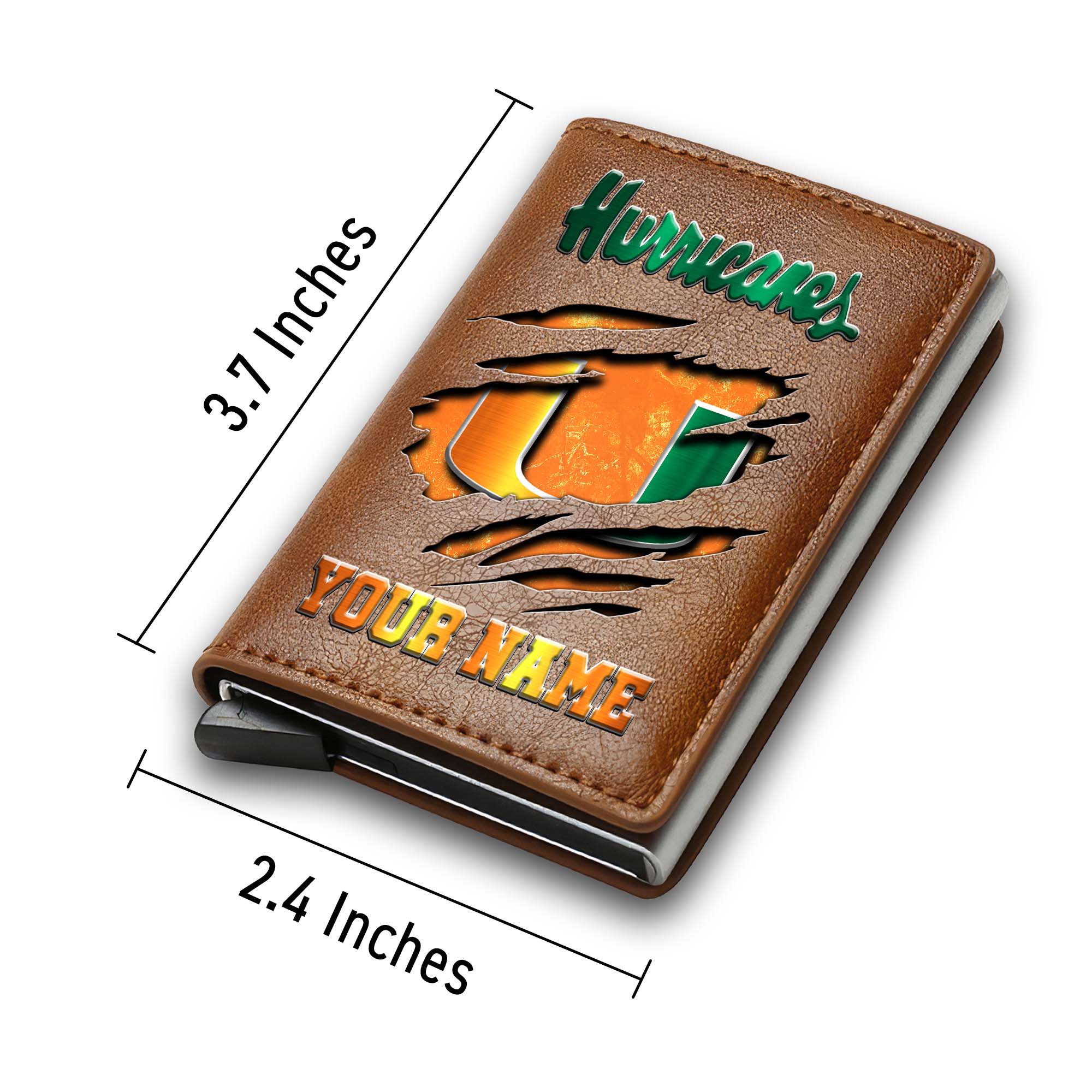 Miami Hurricanes Men Wallet Custom Your Name, Football Team Men Wallet For Fans, Gifts For Football Lovers EHIVM-03061172 - Image 5