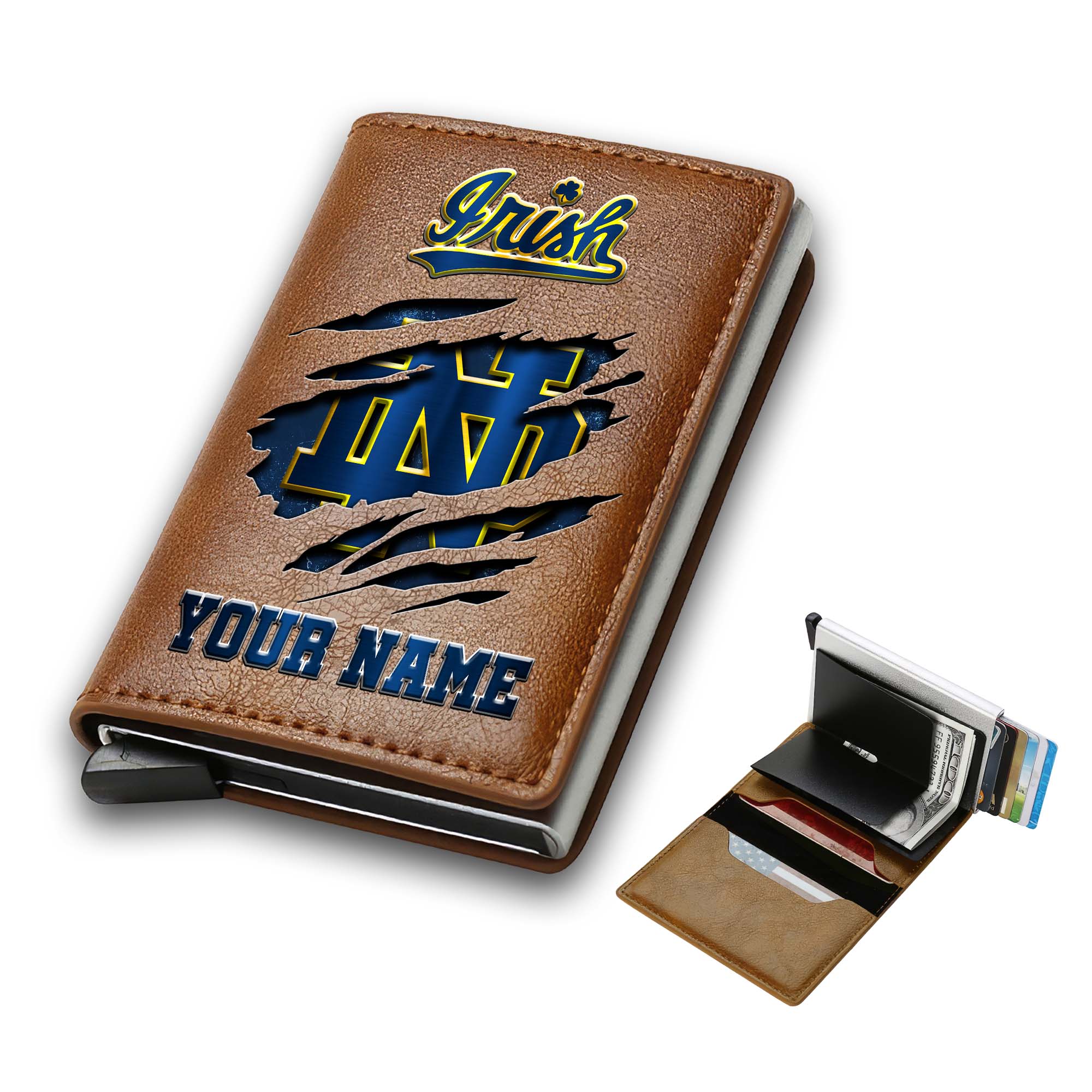 Alternative view of Notre Dame Fighting Irish Men Wallet Custom Your Name, Football Team Men Wallet For Fans, Gifts For Football Lovers EHIVM-03061172