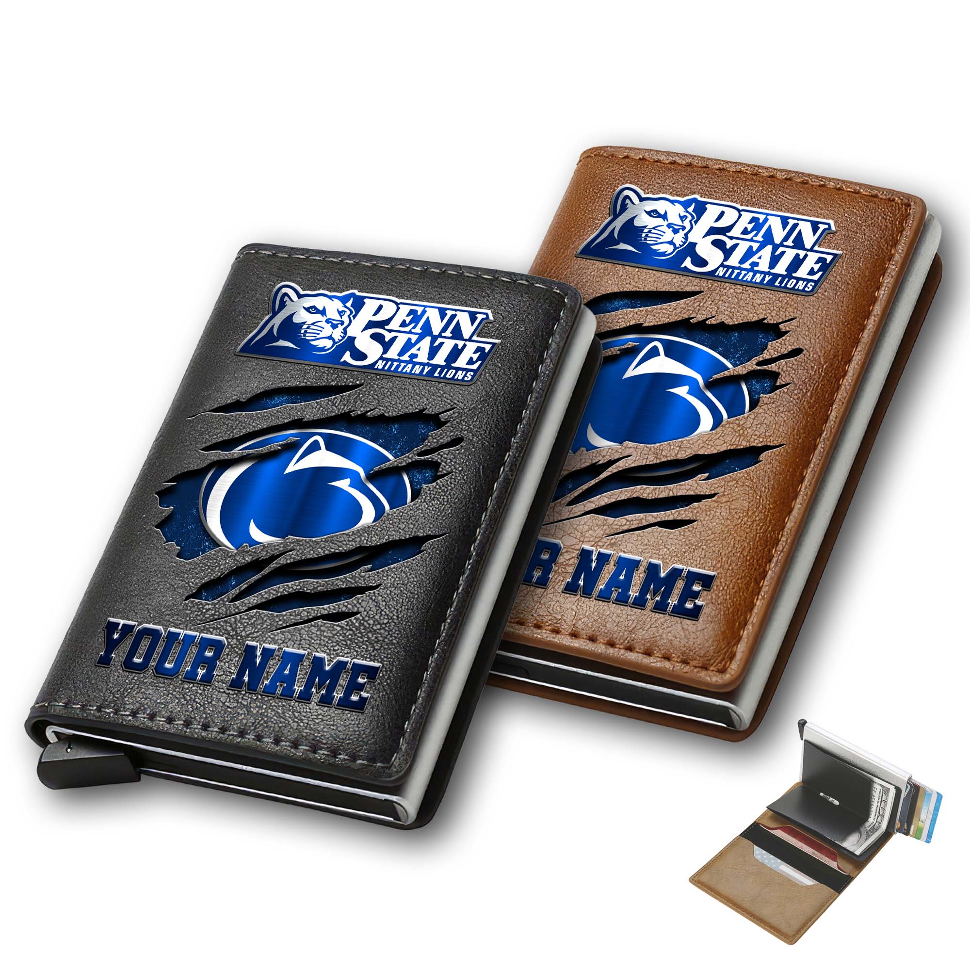 Penn State Nittany Lions Men Wallet Custom Your Name, Football Team Men Wallet For Fans, Gifts For Football Lovers EHIVM-03061172