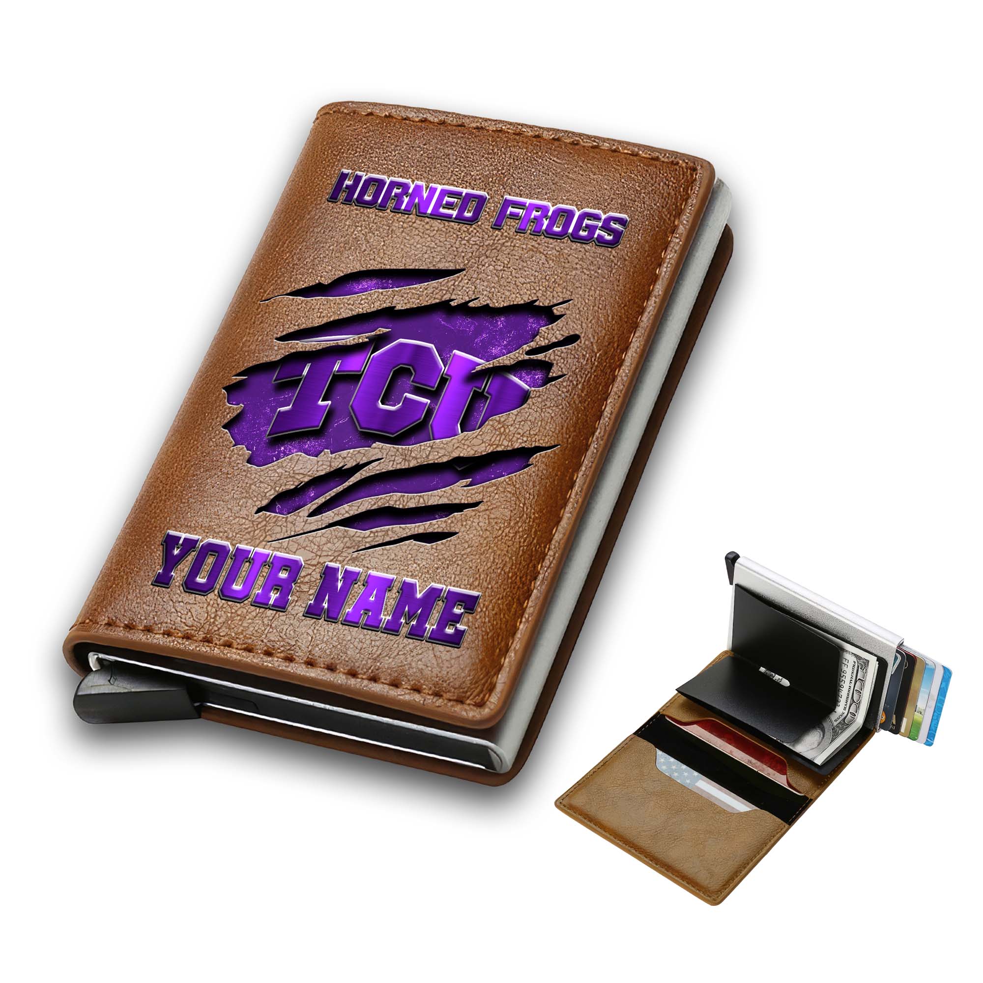 Alternative view of TCU Horned Frogs Men Wallet Custom Your Name, Football Team Men Wallet For Fans, Gifts For Football Lovers EHIVM-03061172