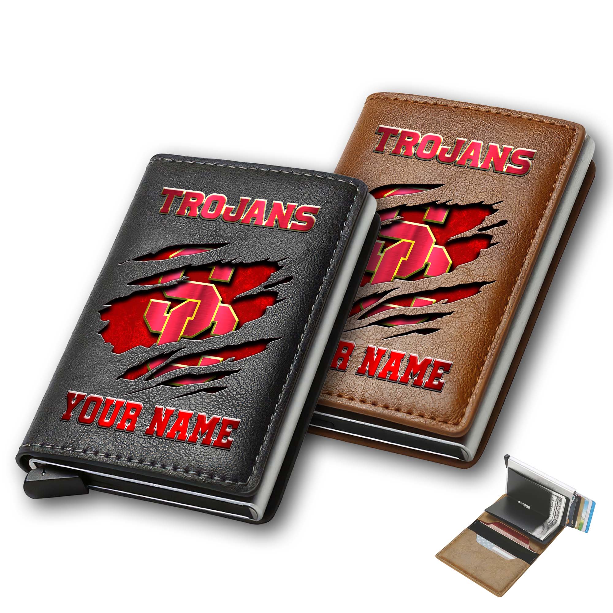 USC Trojans Men Wallet Custom Your Name, Football Team Men Wallet For Fans, Gifts For Football Lovers EHIVM-03061172