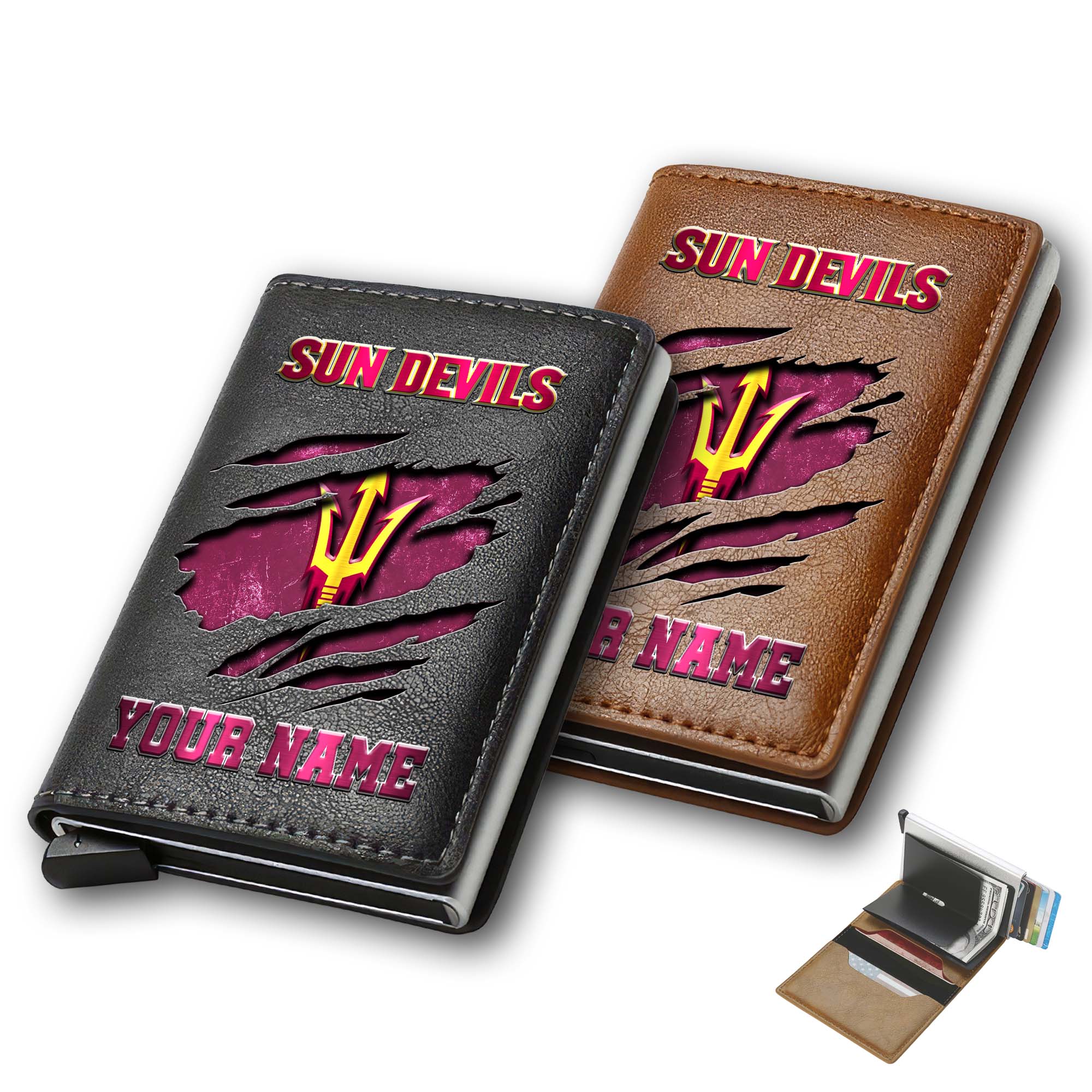Arizona State Sun Devils Men Wallet Custom Your Name, Football Team Men Wallet For Fans, Gifts For Football Lovers EHIVM-03061172