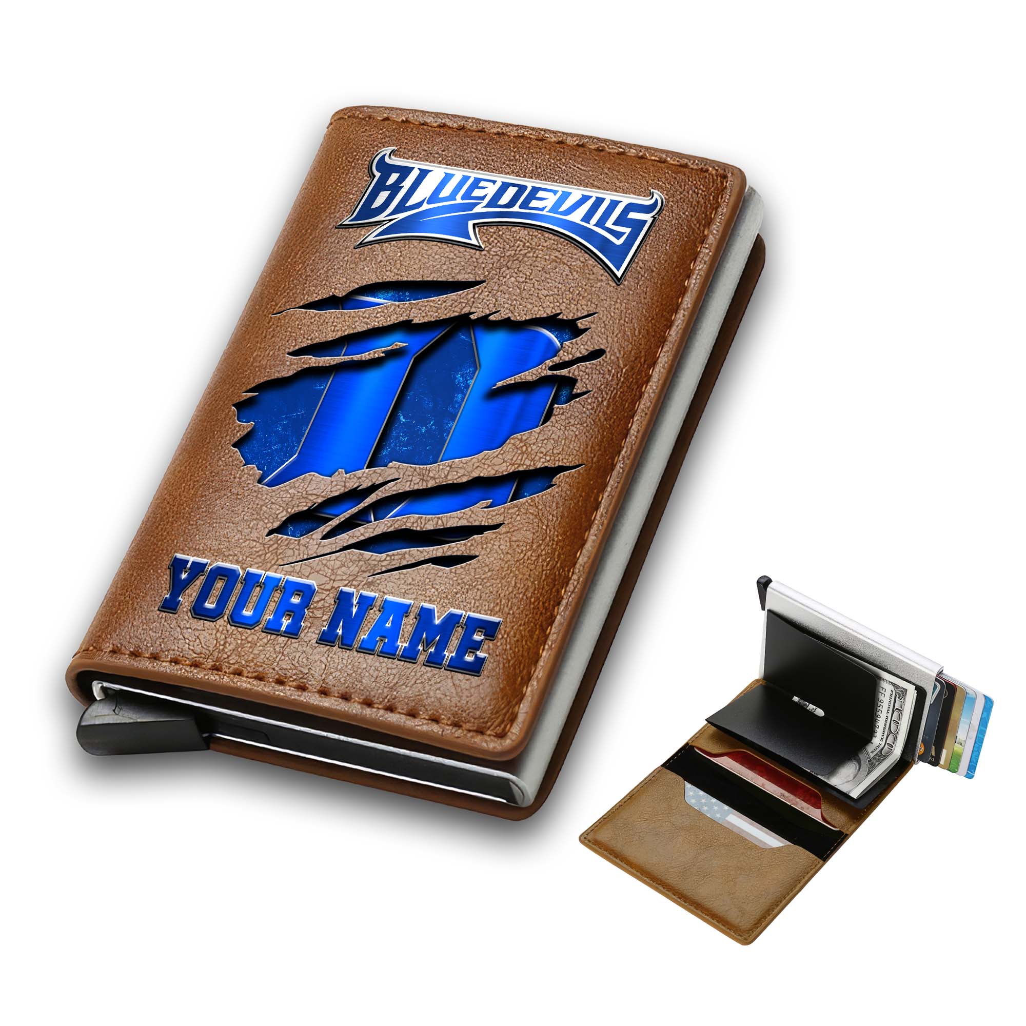 Alternative view of Duke Blue Devils Men Wallet Custom Your Name, Football Team Men Wallet For Fans, Gifts For Football Lovers EHIVM-03061172