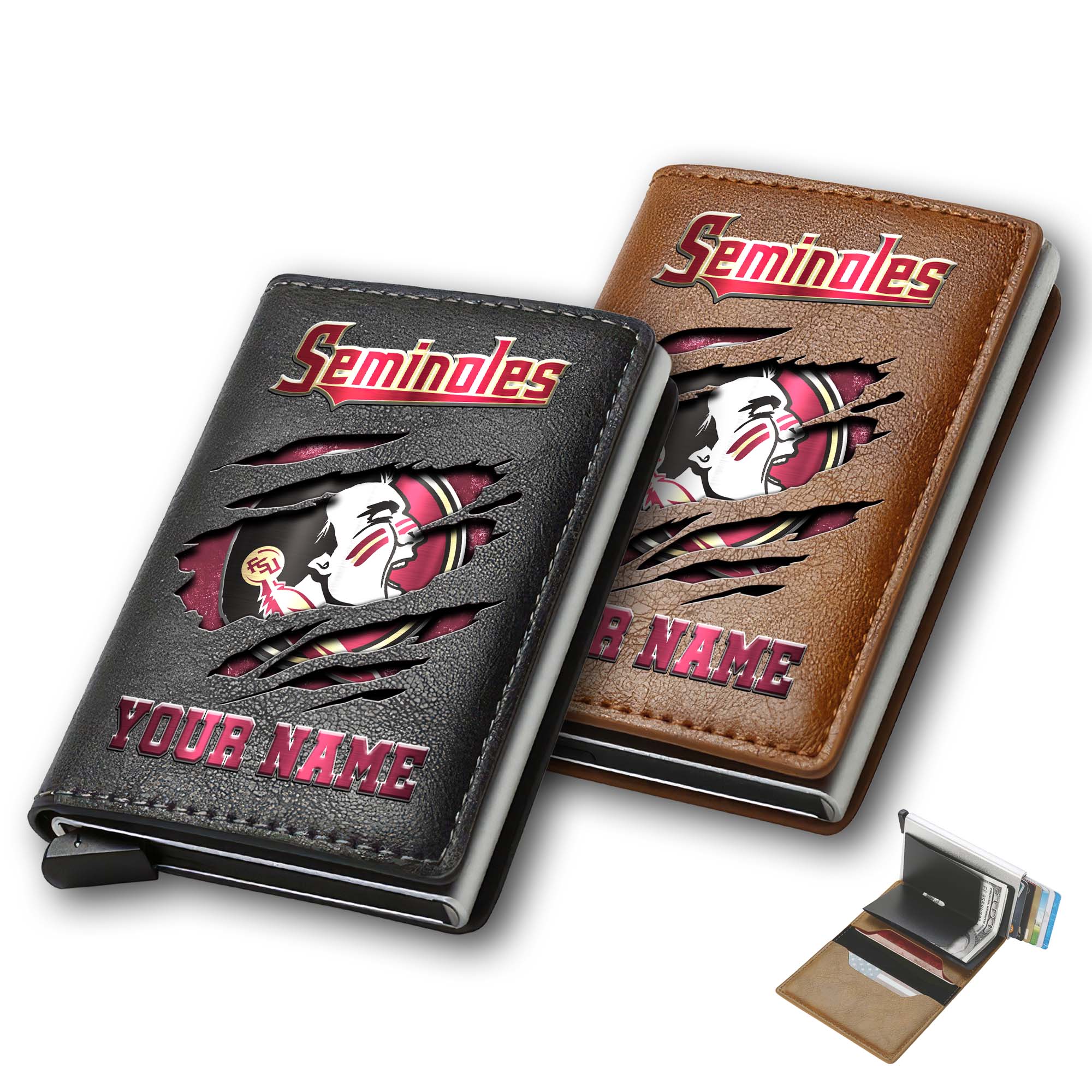 Florida State Seminoles Men Wallet Custom Your Name, Football Team Men Wallet For Fans, Gifts For Football Lovers EHIVM-03061172