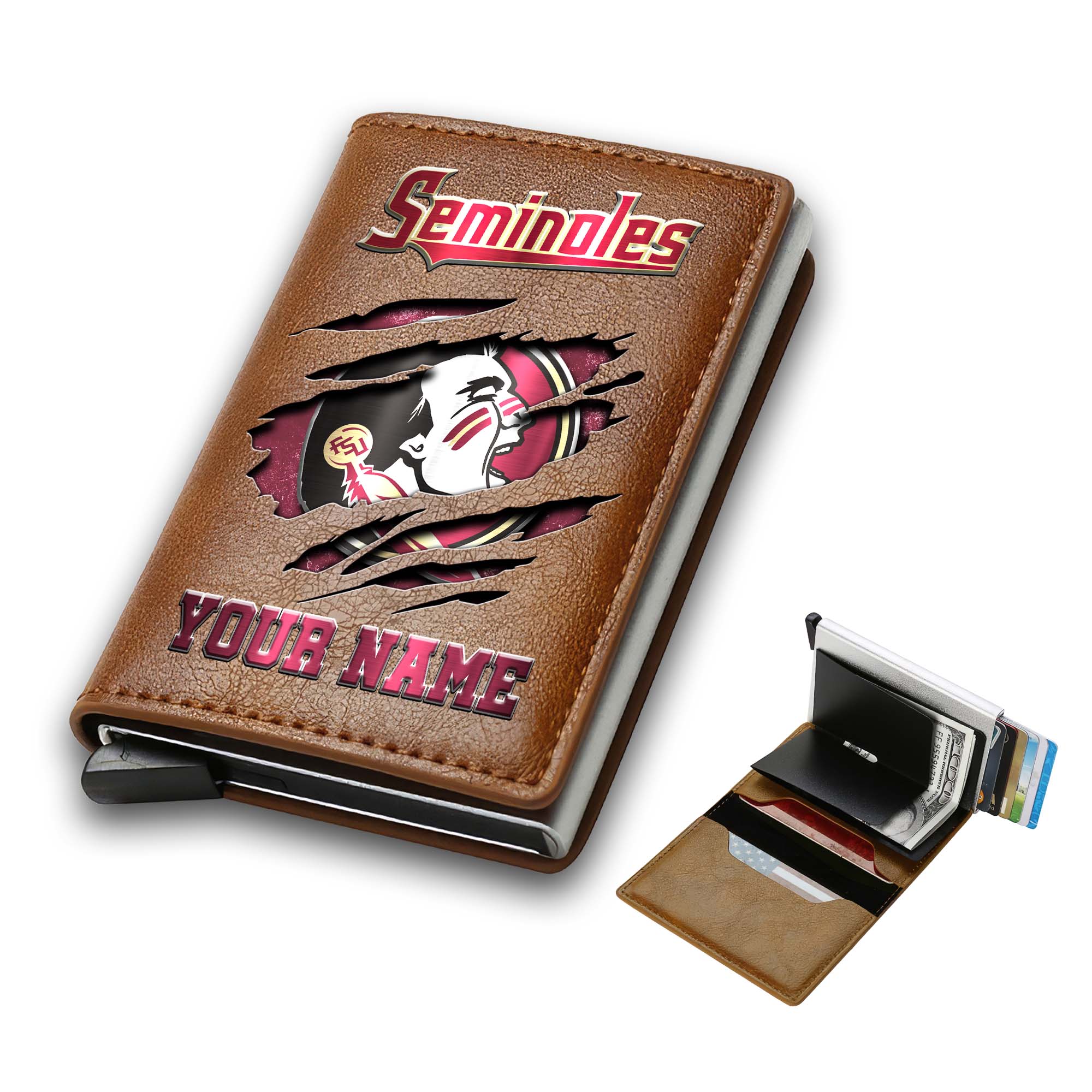 Alternative view of Florida State Seminoles Men Wallet Custom Your Name, Football Team Men Wallet For Fans, Gifts For Football Lovers EHIVM-03061172