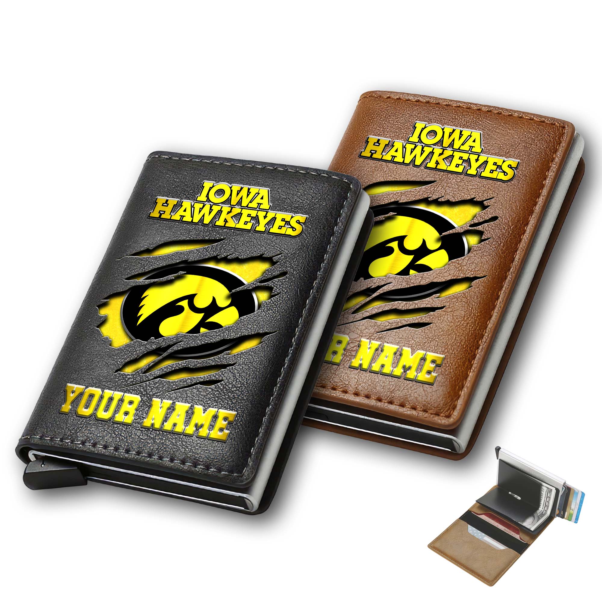 Iowa Hawkeyes Men Wallet Custom Your Name, Football Team Men Wallet For Fans, Gifts For Football Lovers EHIVM-03061172