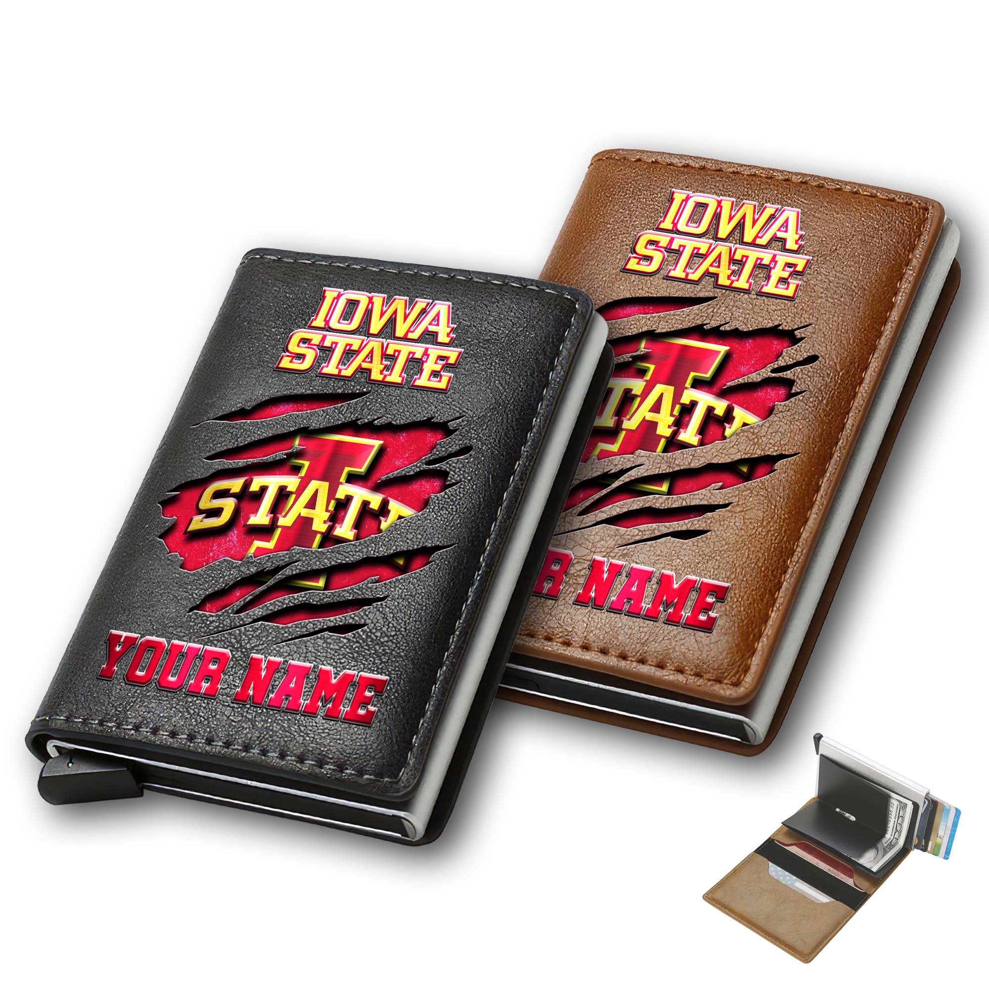 Iowa State Cyclones Men Wallet Custom Your Name, Football Team Men Wallet For Fans, Gifts For Football Lovers EHIVM-03061172
