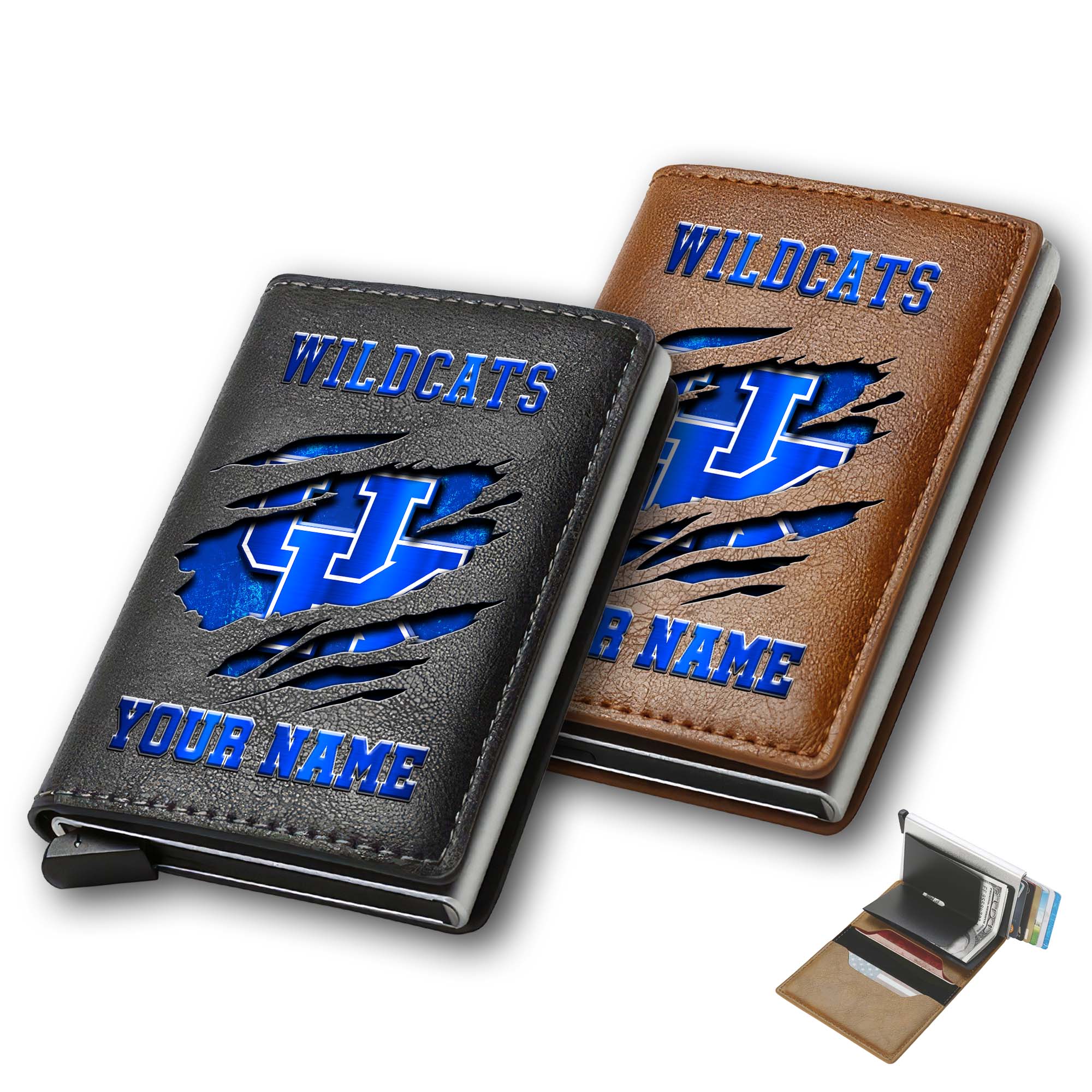 Kentucky Wildcats Men Wallet Custom Your Name, Football Team Men Wallet For Fans, Gifts For Football Lovers EHIVM-03061172