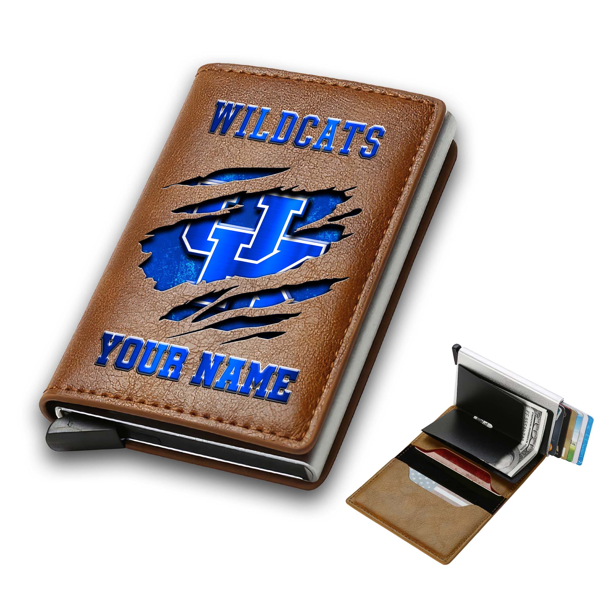 Alternative view of Kentucky Wildcats Men Wallet Custom Your Name, Football Team Men Wallet For Fans, Gifts For Football Lovers EHIVM-03061172