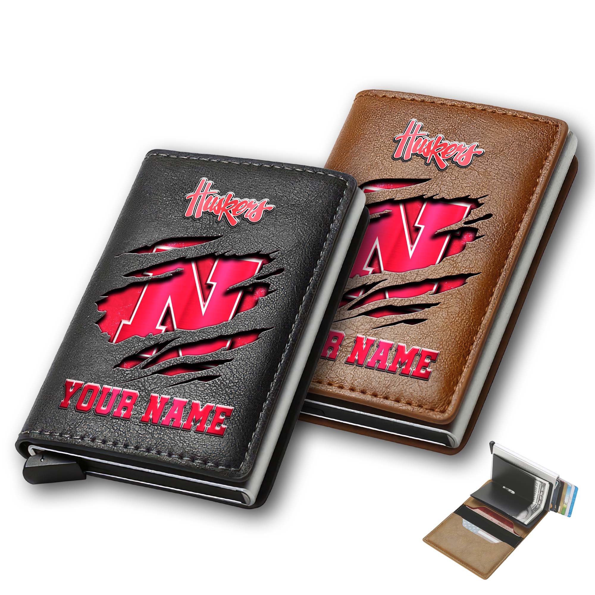 Nebraska Cornhuskers Men Wallet Custom Your Name, Football Team Men Wallet For Fans, Gifts For Football Lovers EHIVM-03061172
