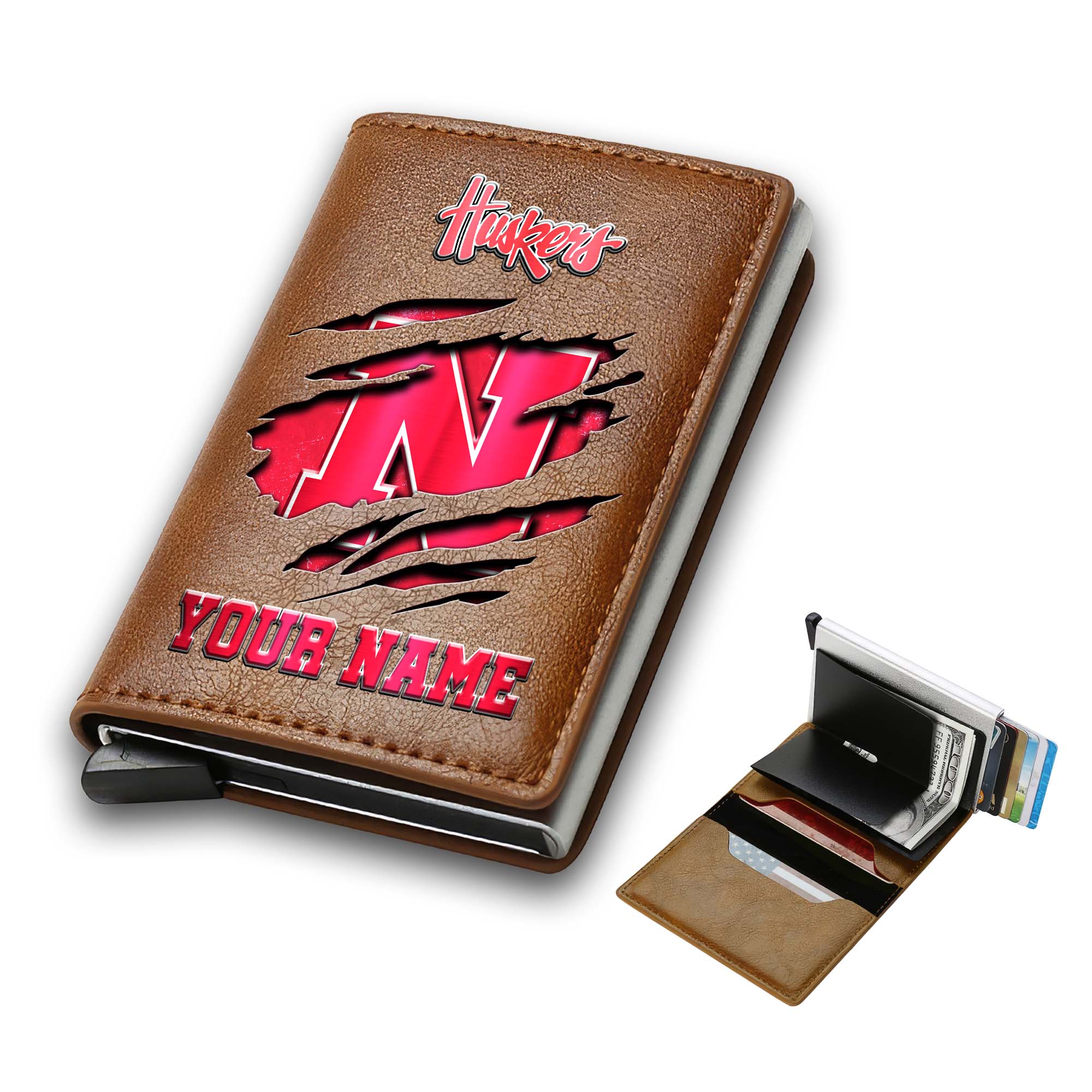 Alternative view of Nebraska Cornhuskers Men Wallet Custom Your Name, Football Team Men Wallet For Fans, Gifts For Football Lovers EHIVM-03061172