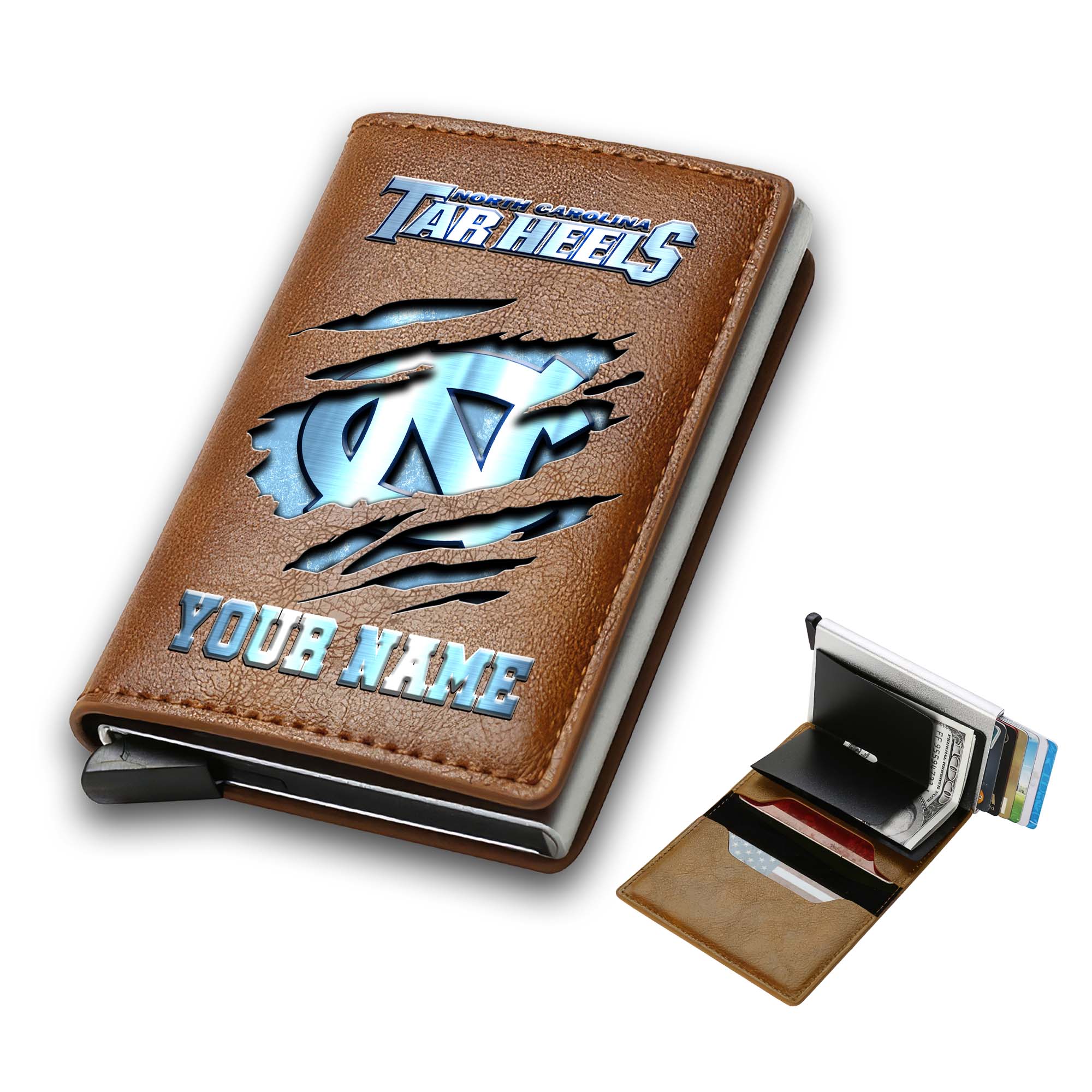 Alternative view of North Carolina Tar Heels Men Wallet Custom Your Name, Football Team Men Wallet For Fans, Gifts For Football Lovers EHIVM-03061172