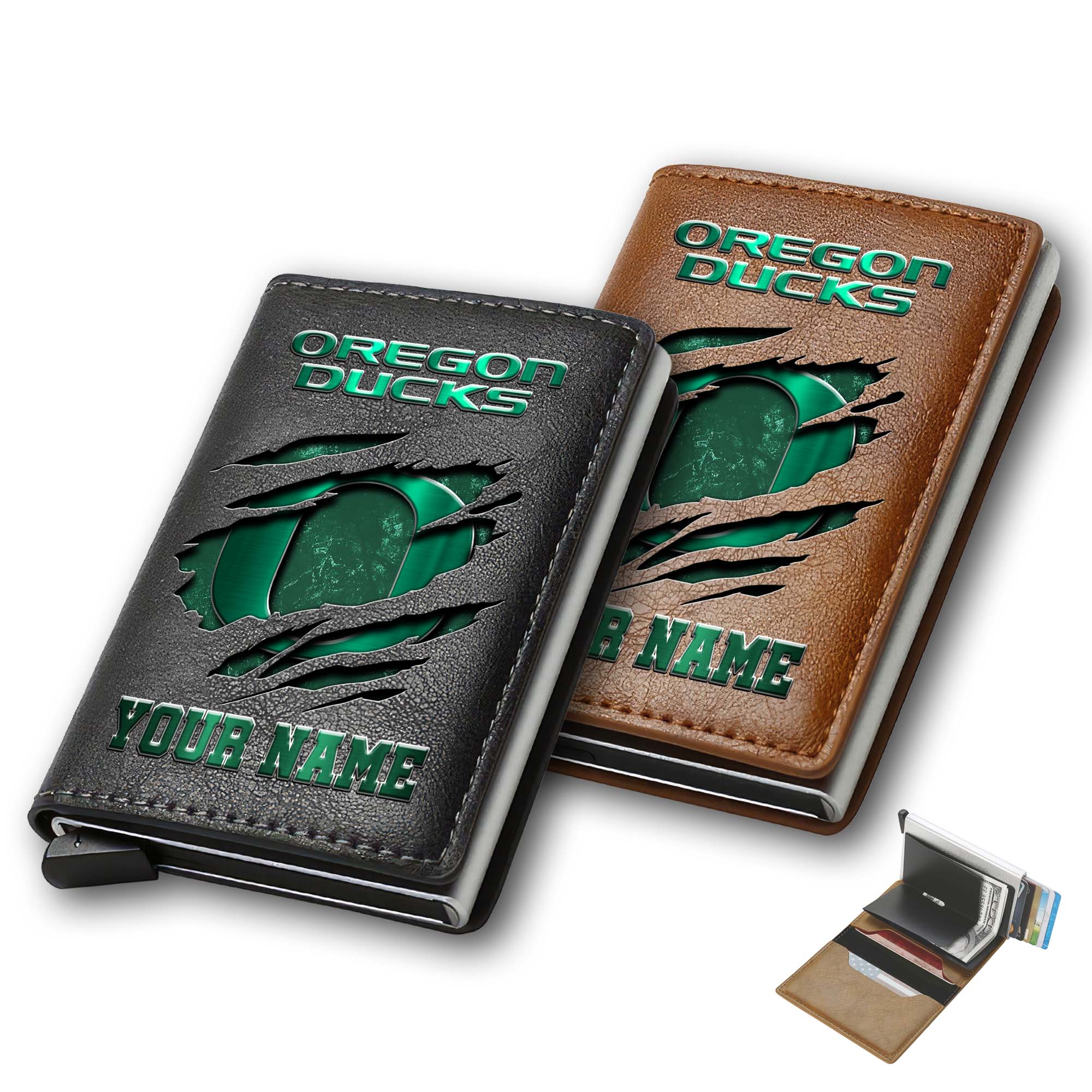 Oregon Ducks Men Wallet Custom Your Name, Football Team Men Wallet For Fans, Gifts For Football Lovers EHIVM-03061172