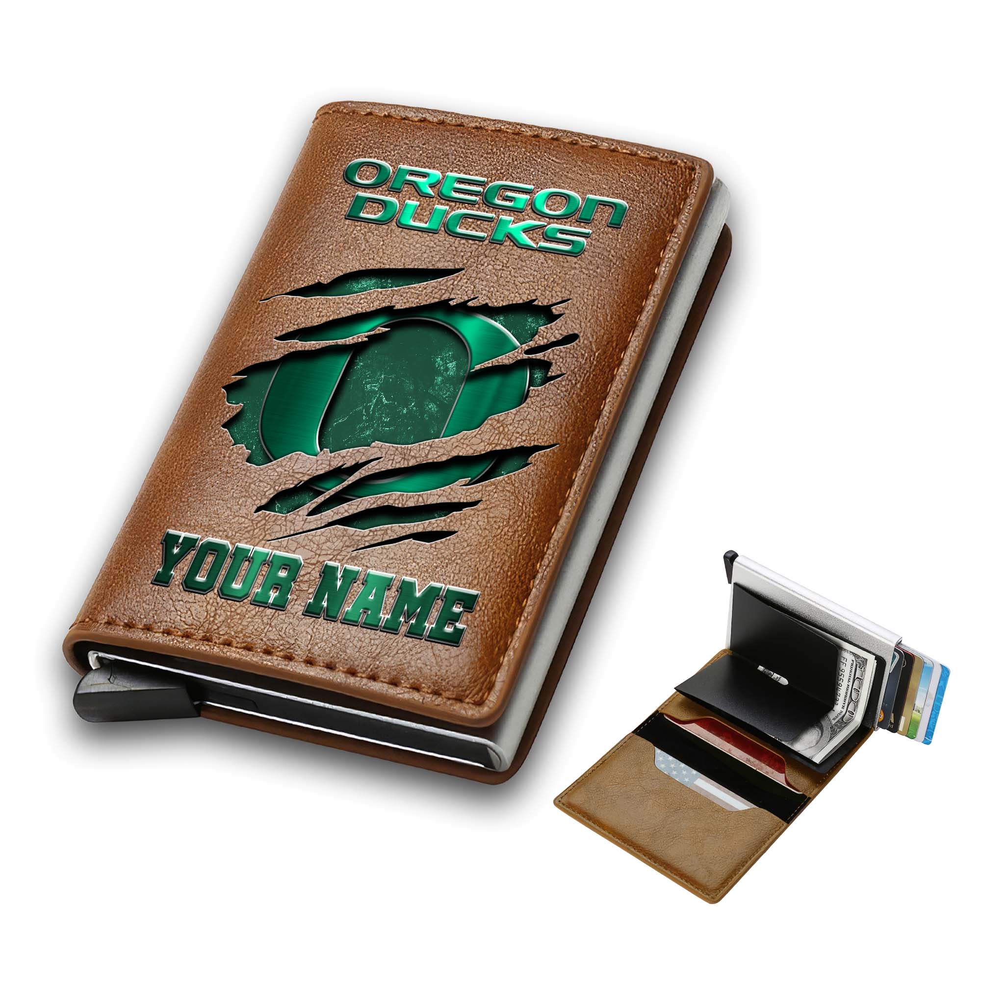 Alternative view of Oregon Ducks Men Wallet Custom Your Name, Football Team Men Wallet For Fans, Gifts For Football Lovers EHIVM-03061172