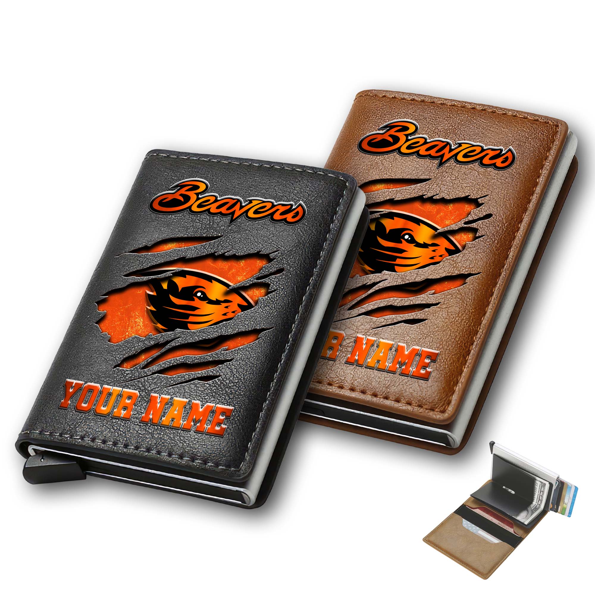 Oregon State Beavers Men Wallet Custom Your Name, Football Team Men Wallet For Fans, Gifts For Football Lovers EHIVM-03061172