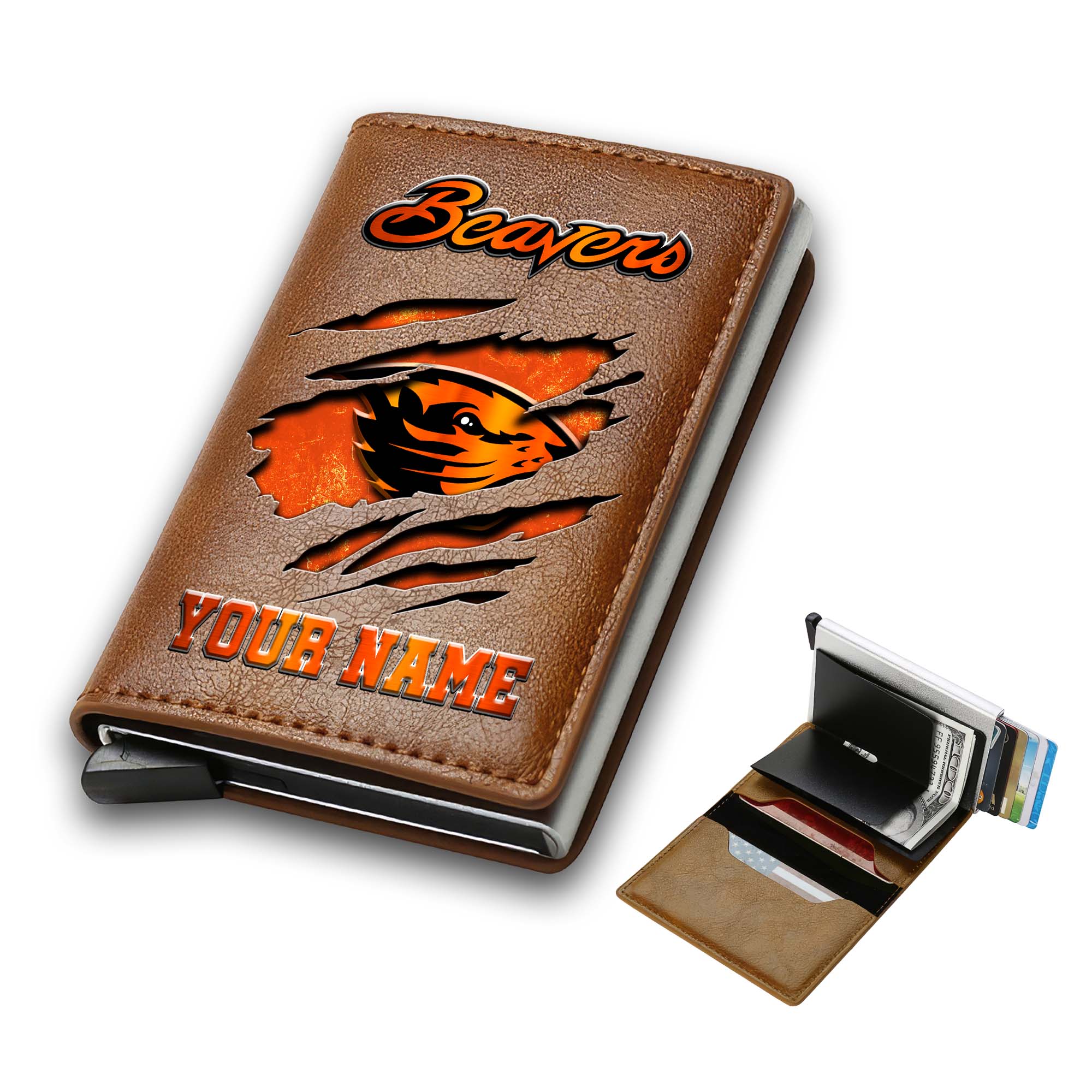Alternative view of Oregon State Beavers Men Wallet Custom Your Name, Football Team Men Wallet For Fans, Gifts For Football Lovers EHIVM-03061172