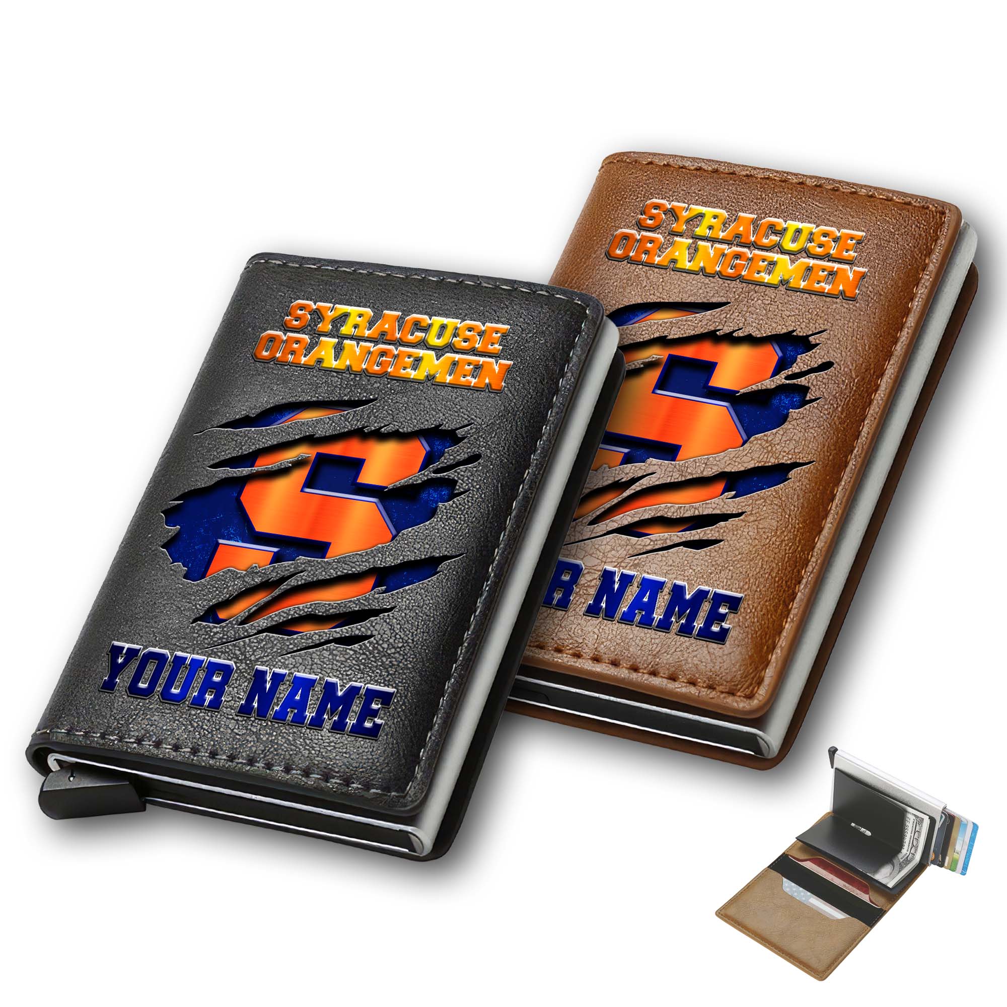 Syracuse Orange Men Wallet Custom Your Name, Football Team Men Wallet For Fans, Gifts For Football Lovers EHIVM-03061172