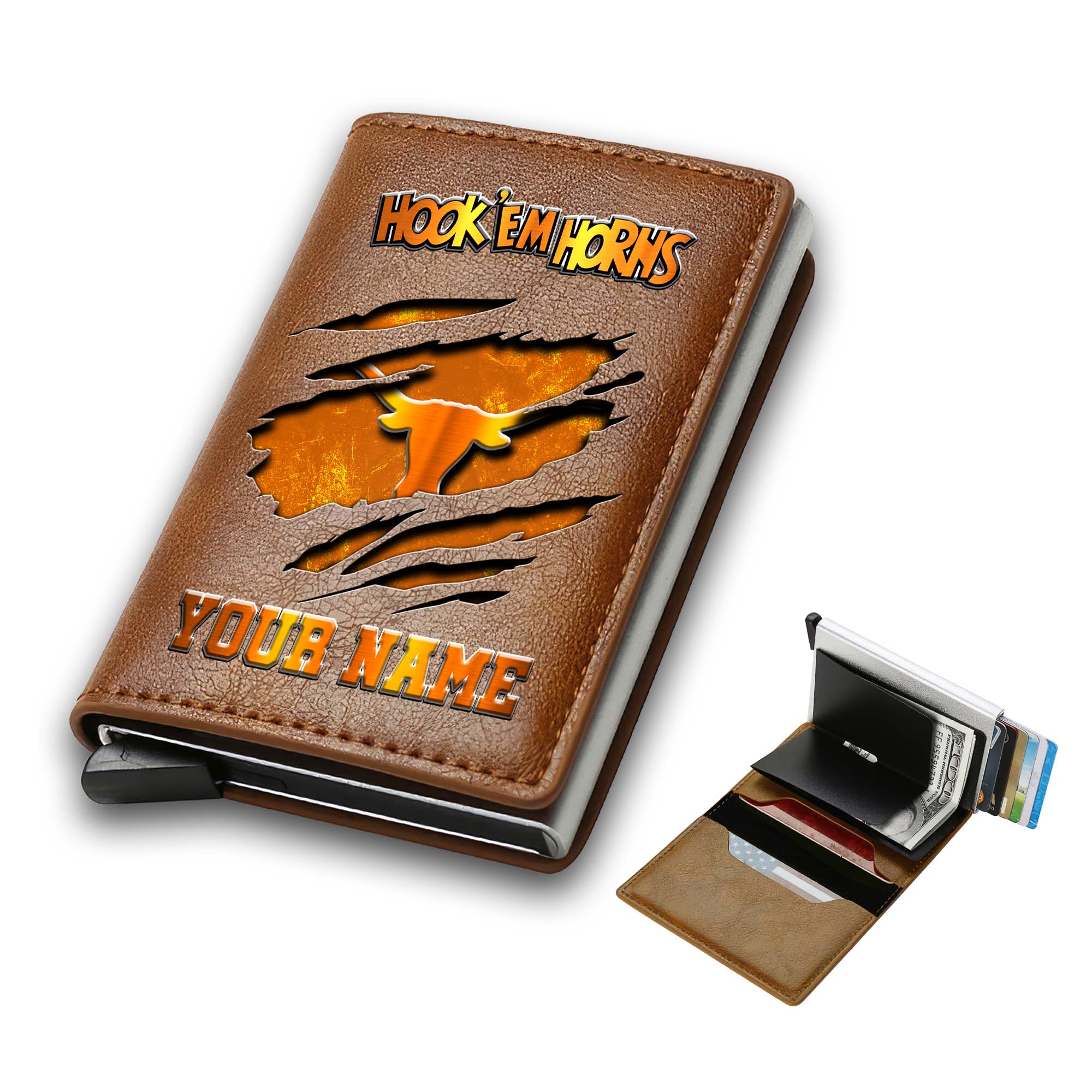 Alternative view of Texas Longhorns Men Wallet Custom Your Name, Football Team Men Wallet For Fans, Gifts For Football Lovers EHIVM-03061172
