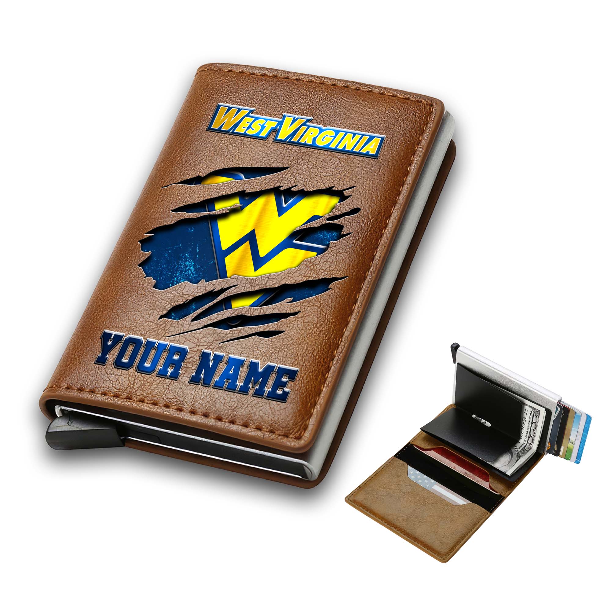 Alternative view of West Virginia Mountaineers Men Wallet Custom Your Name, Football Team Men Wallet For Fans, Gifts For Football Lovers EHIVM-03061172
