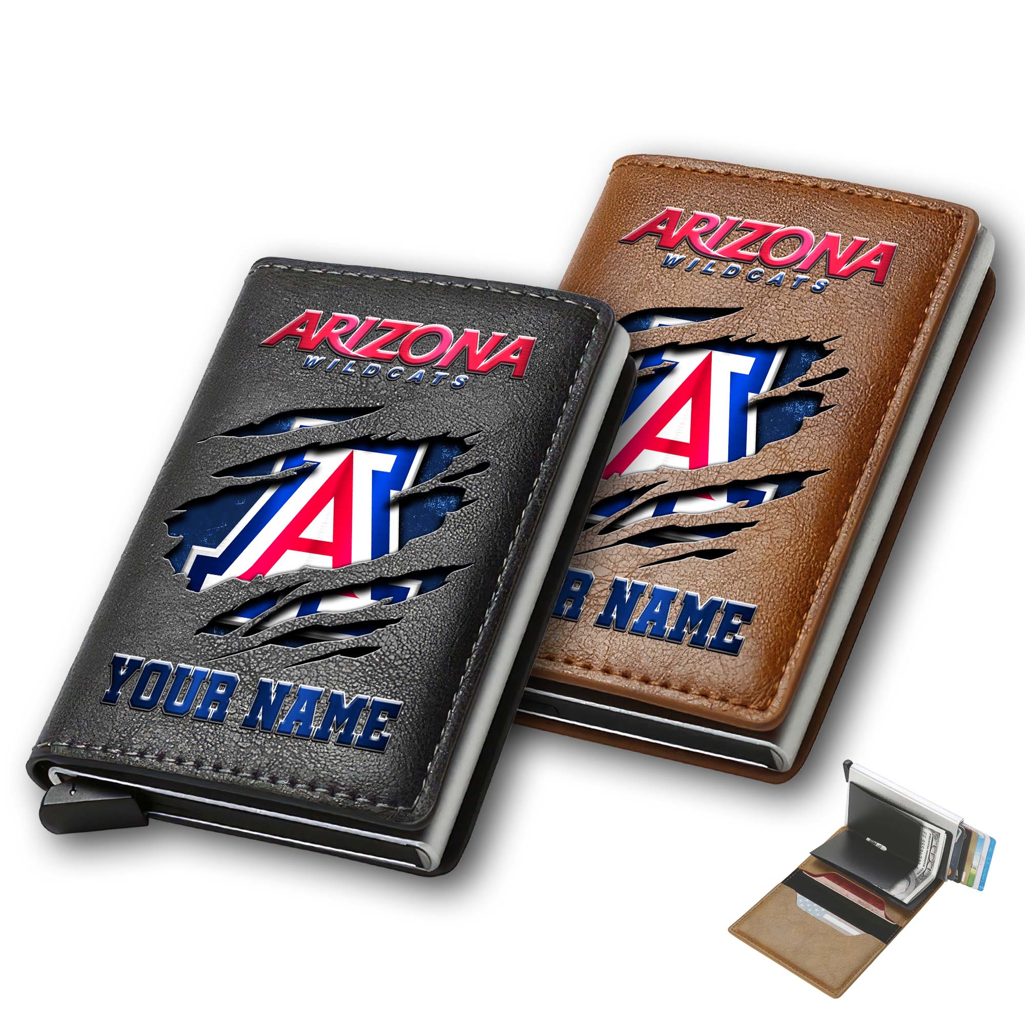 Arizona Wildcats Men Wallet Custom Your Name, Football Team Men Wallet For Fans, Gifts For Football Lovers EHIVM-03061172