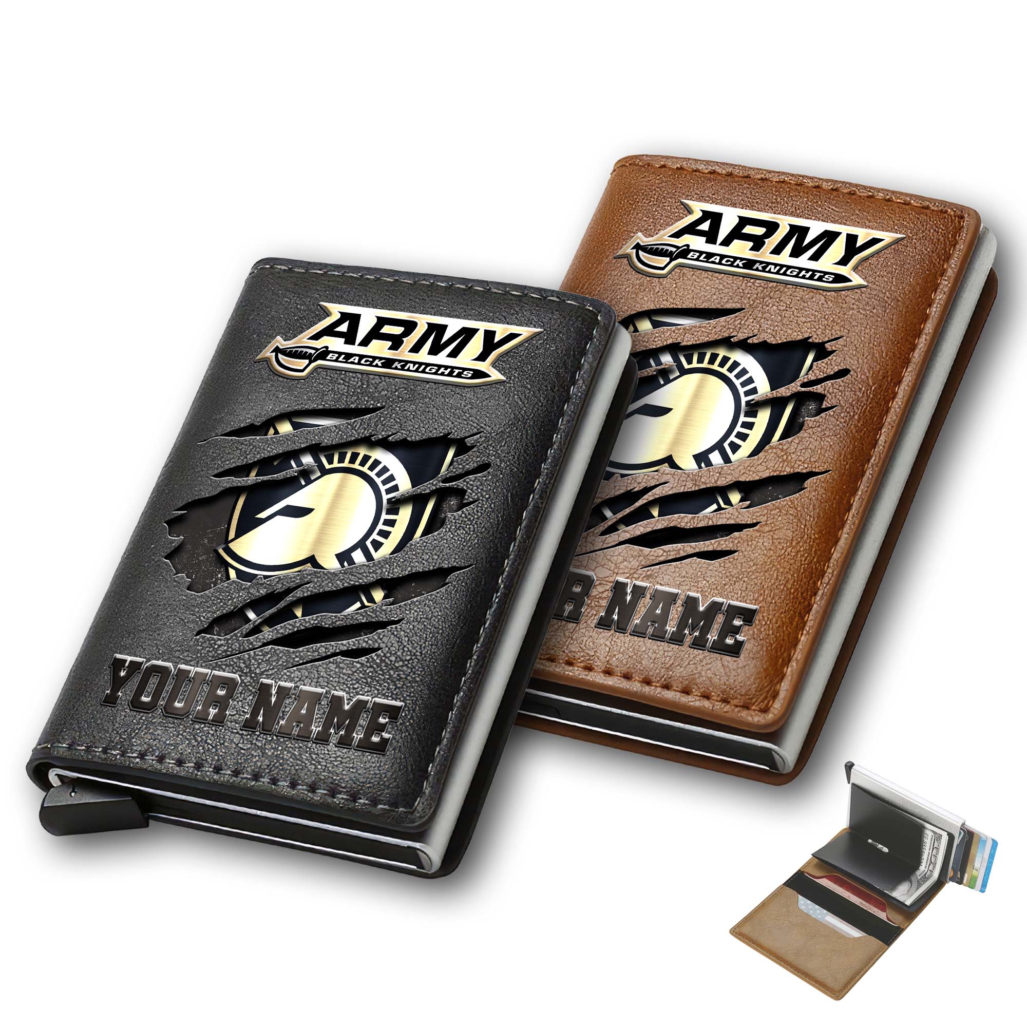 Army Black Knights Men Wallet Custom Your Name, Football Team Men Wallet For Fans, Gifts For Football Lovers EHIVM-03061172