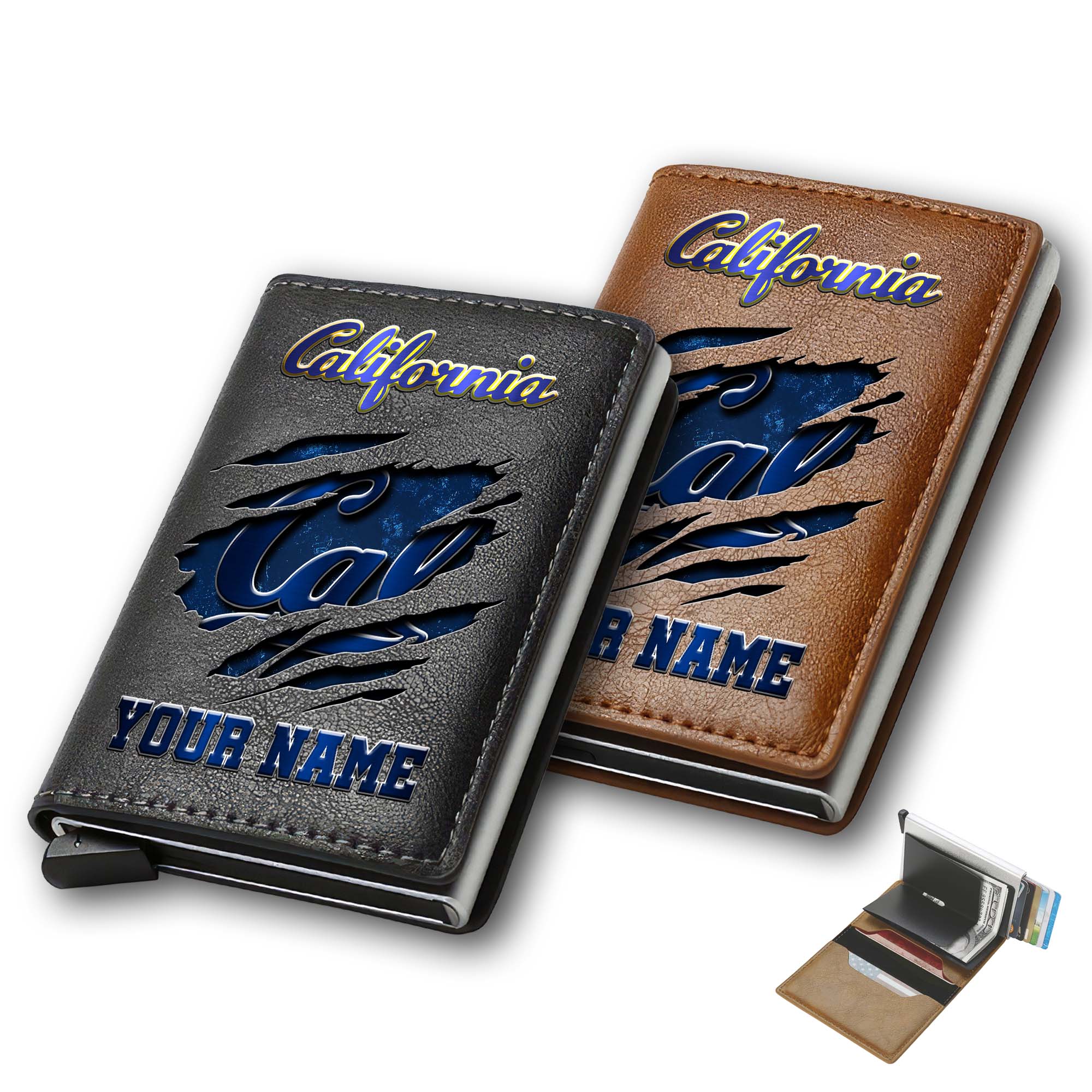 California Golden Bears Men Wallet Custom Your Name, Football Team Men Wallet For Fans, Gifts For Football Lovers EHIVM-03061172