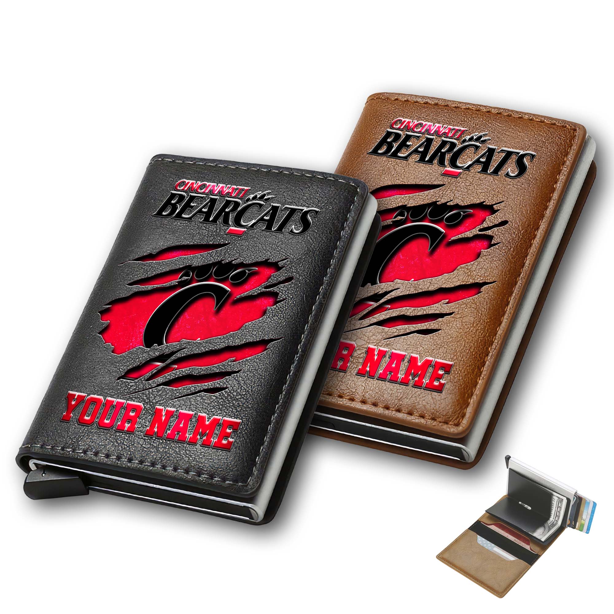 Cincinnati Bearcats Men Wallet Custom Your Name, Football Team Men Wallet For Fans, Gifts For Football Lovers EHIVM-03061172