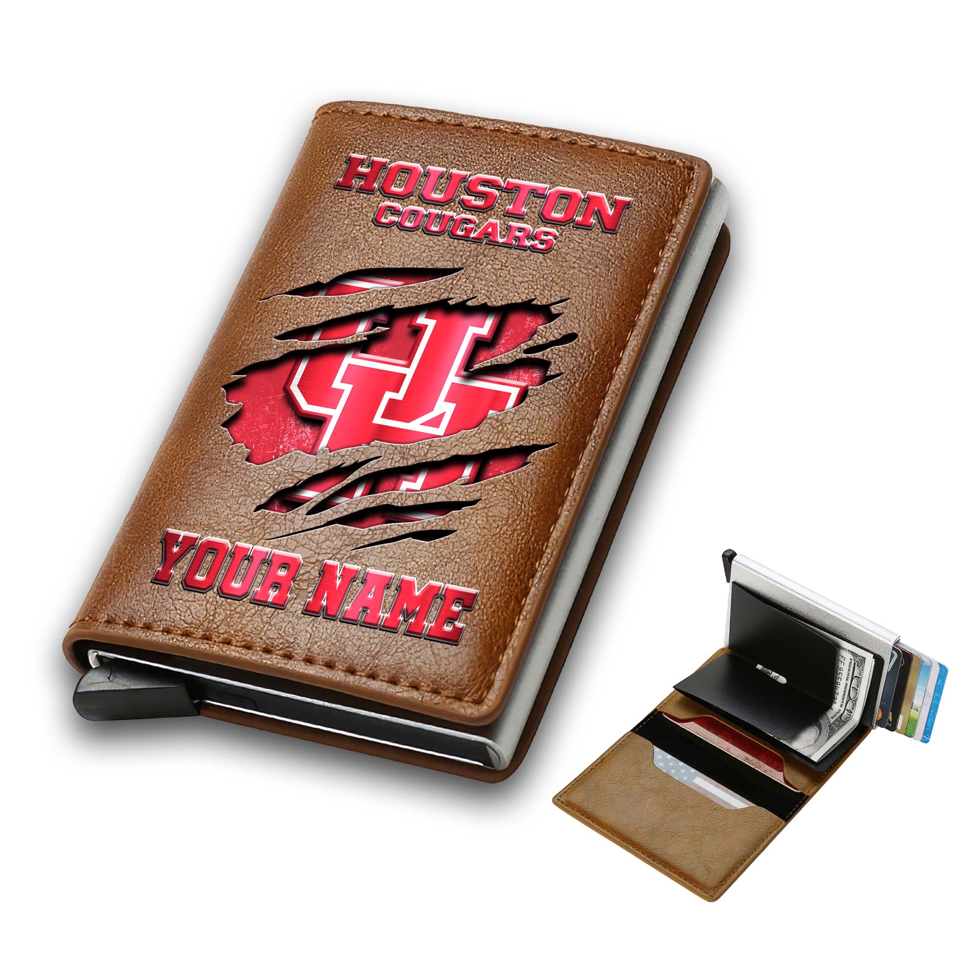 Alternative view of Houston Cougars Men Wallet Custom Your Name, Football Team Men Wallet For Fans, Gifts For Football Lovers EHIVM-03061172