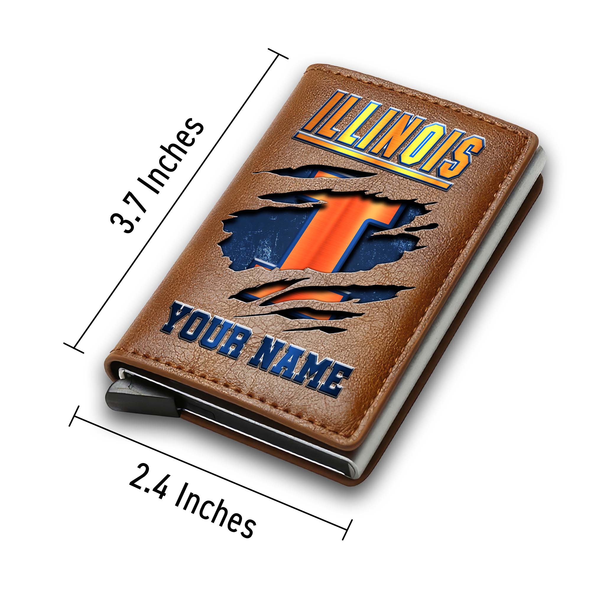 Illinois Fighting Illini Men Wallet Custom Your Name, Football Team Men Wallet For Fans, Gifts For Football Lovers EHIVM-03061172 - Image 5
