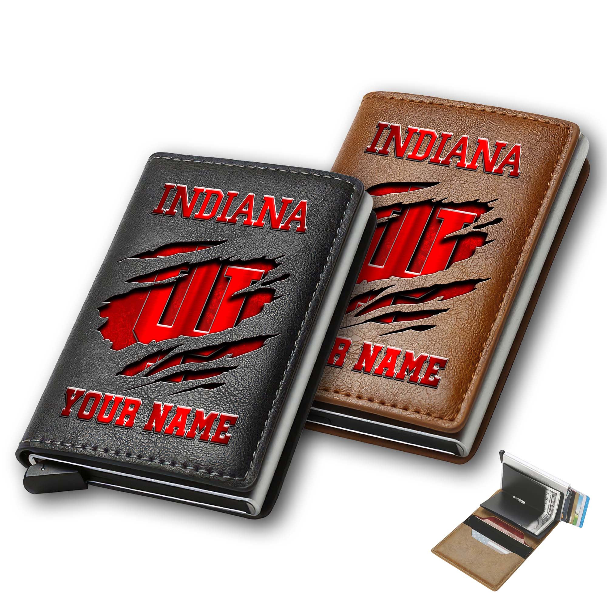 Indiana Hoosiers Men Wallet Custom Your Name, Football Team Men Wallet For Fans, Gifts For Football Lovers EHIVM-03061172