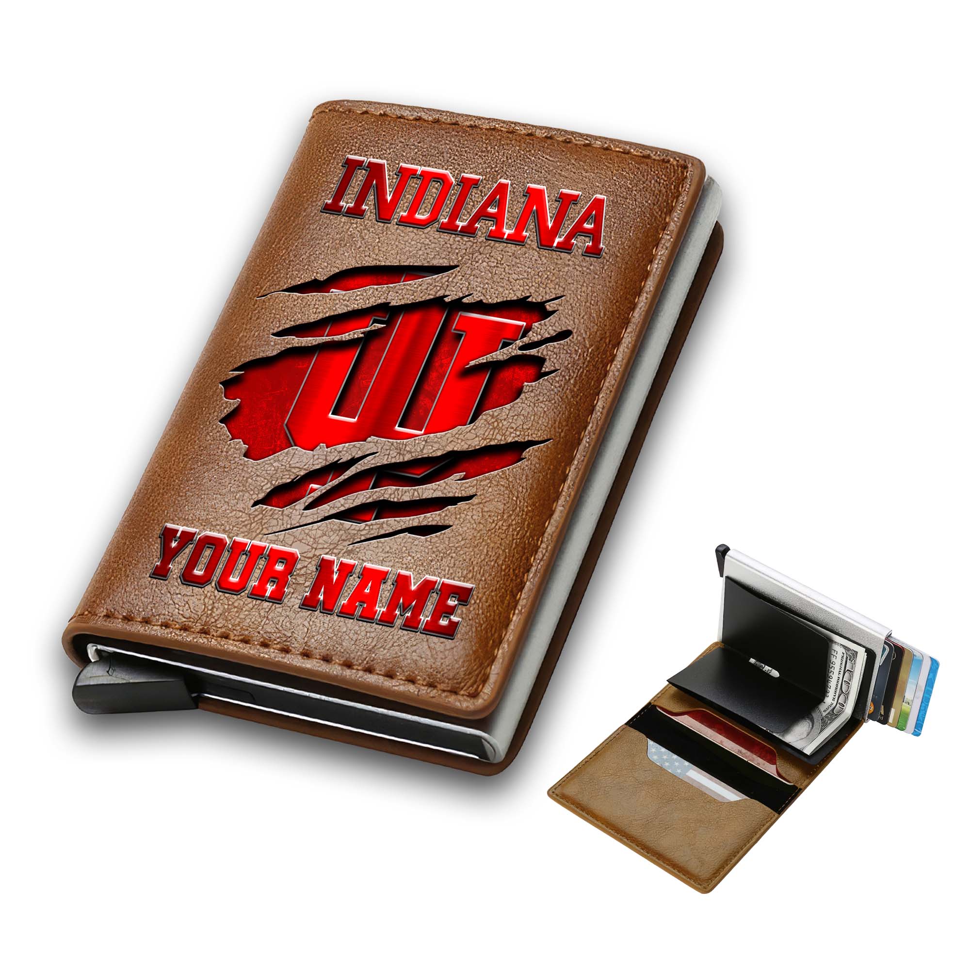Alternative view of Indiana Hoosiers Men Wallet Custom Your Name, Football Team Men Wallet For Fans, Gifts For Football Lovers EHIVM-03061172