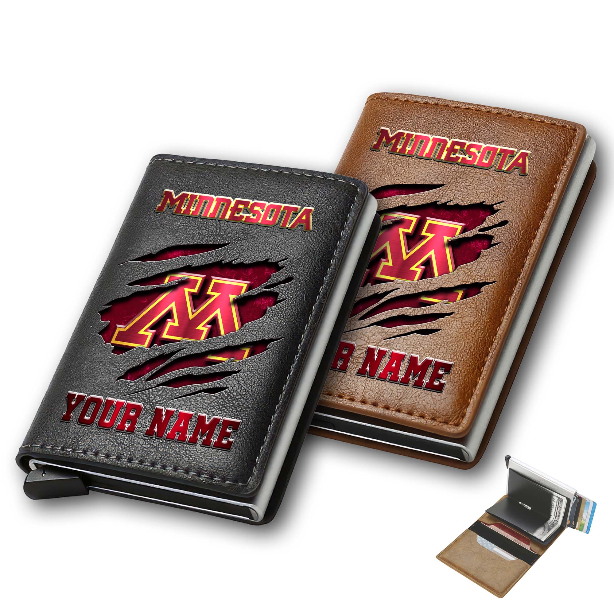 Minnesota Golden Gophers Men Wallet Custom Your Name, Football Team Men Wallet For Fans, Gifts For Football Lovers EHIVM-03061172