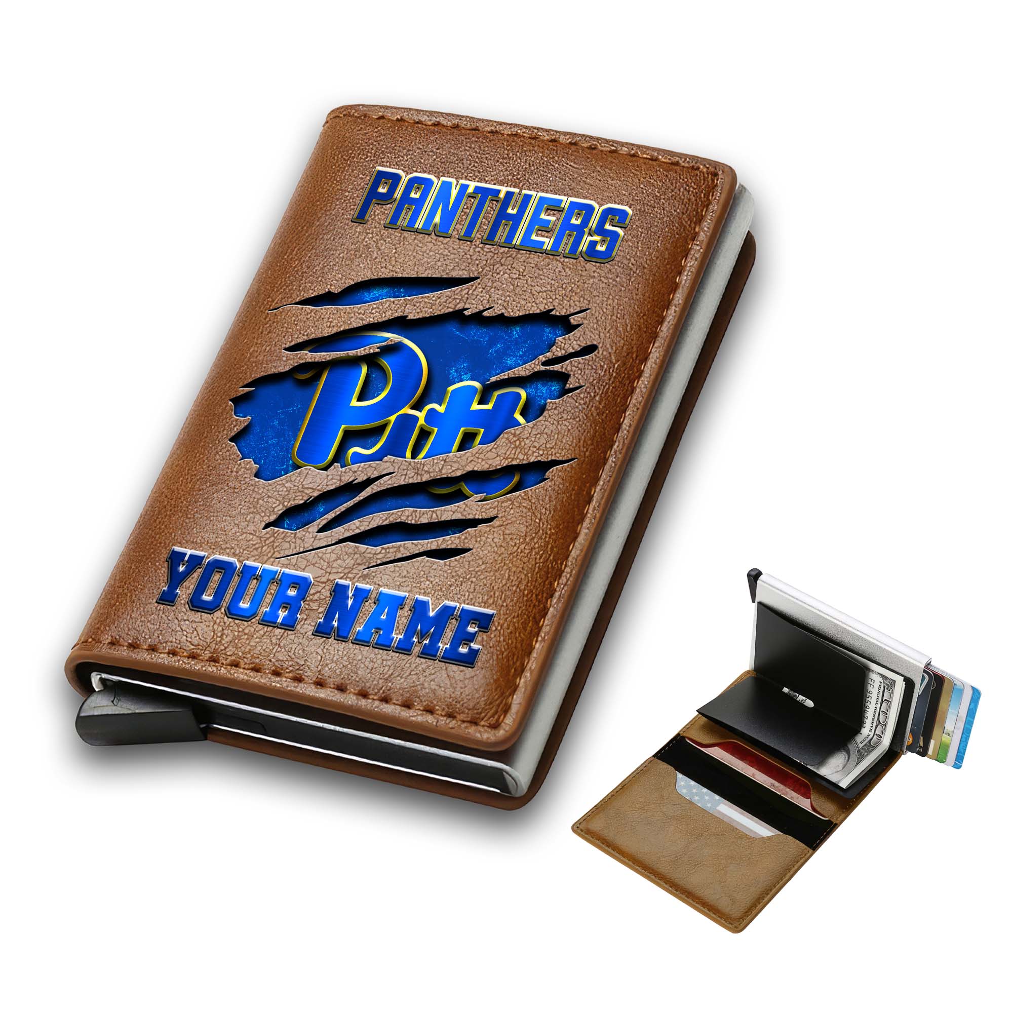 Alternative view of Pittsburgh Panthers Men Wallet Custom Your Name, Football Team Men Wallet For Fans, Gifts For Football Lovers EHIVM-03061172