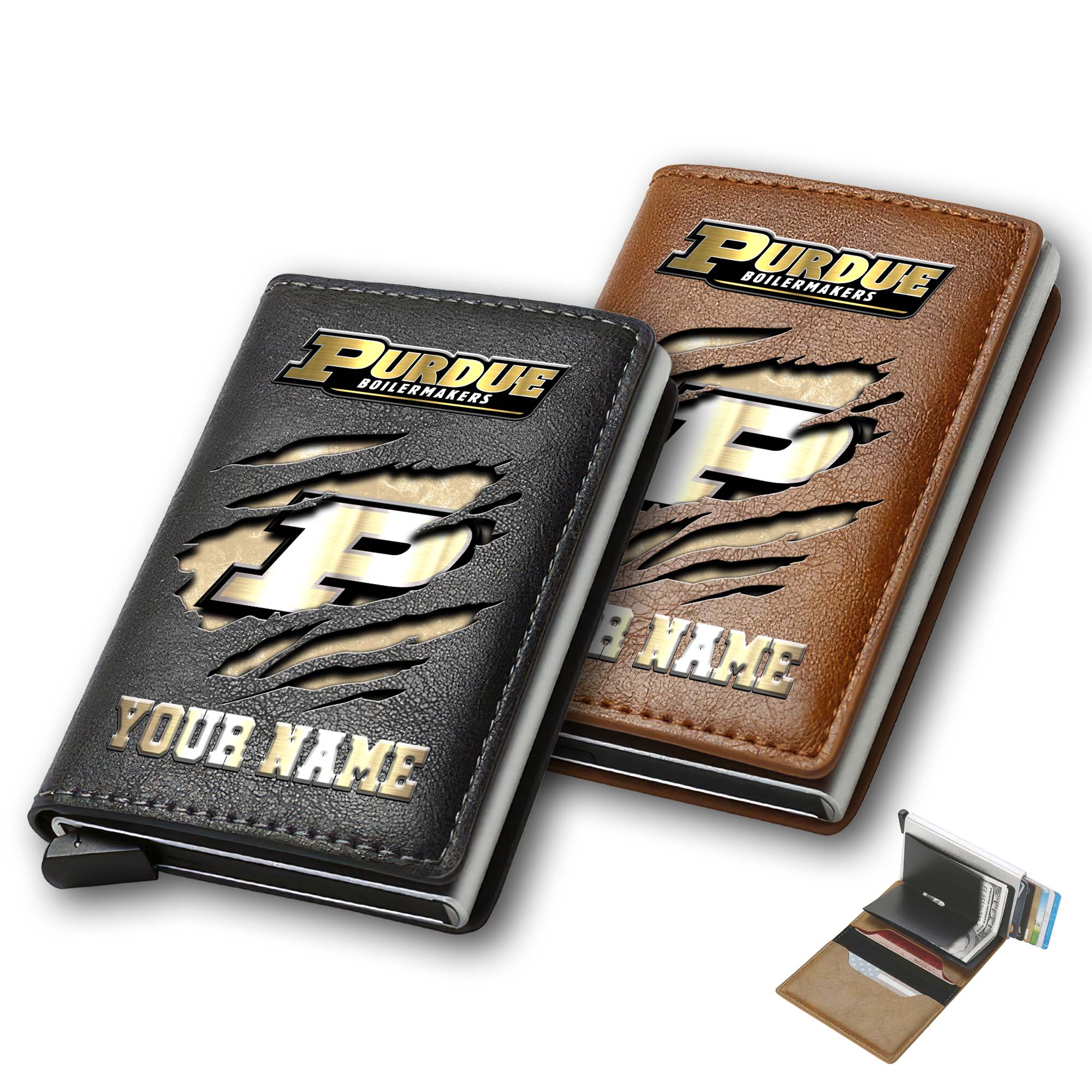 Purdue Boilermakers Men Wallet Custom Your Name, Football Team Men Wallet For Fans, Gifts For Football Lovers EHIVM-03061172