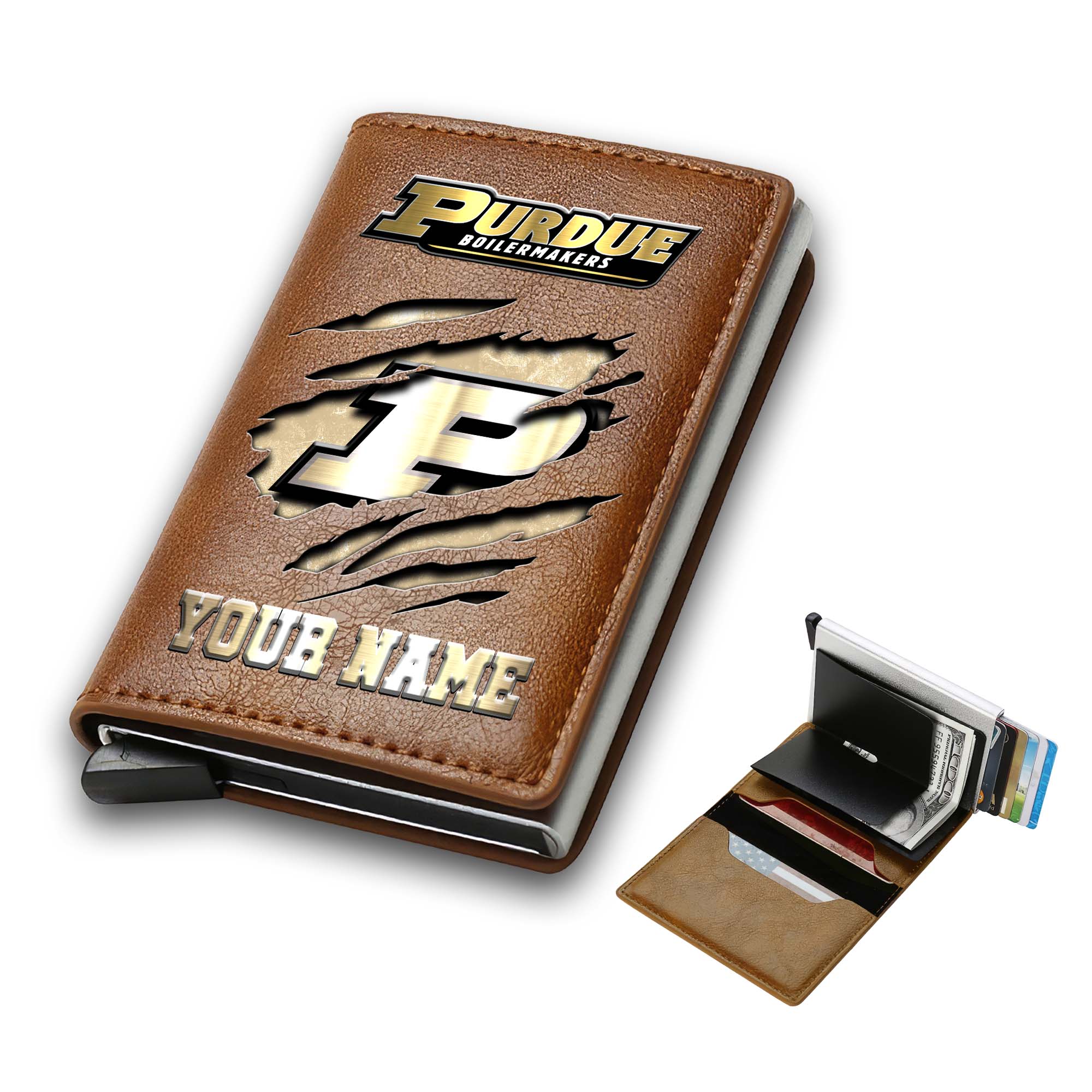 Alternative view of Purdue Boilermakers Men Wallet Custom Your Name, Football Team Men Wallet For Fans, Gifts For Football Lovers EHIVM-03061172