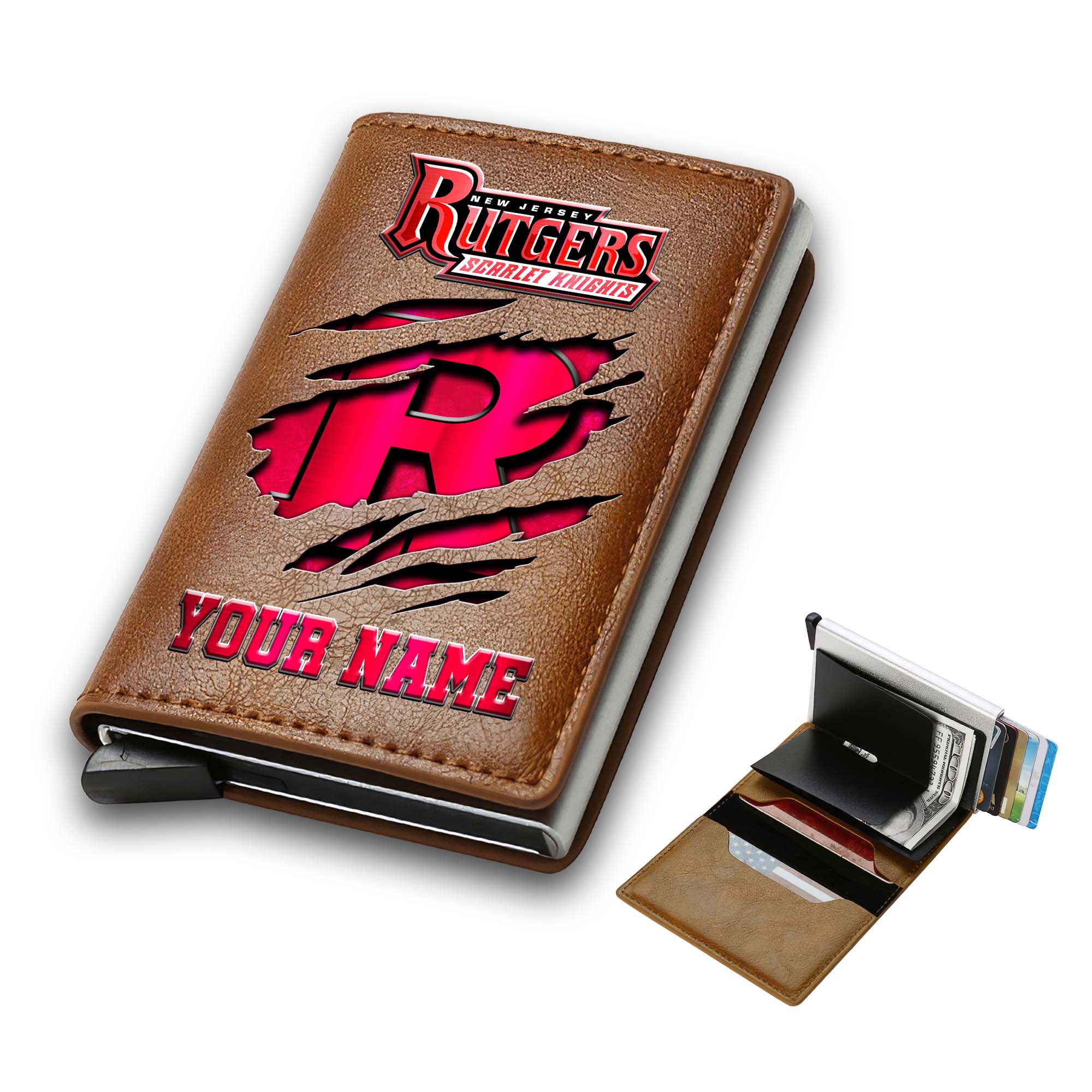 Alternative view of Rutgers Scarlet Knights Men Wallet Custom Your Name, Football Team Men Wallet For Fans, Gifts For Football Lovers EHIVM-03061172