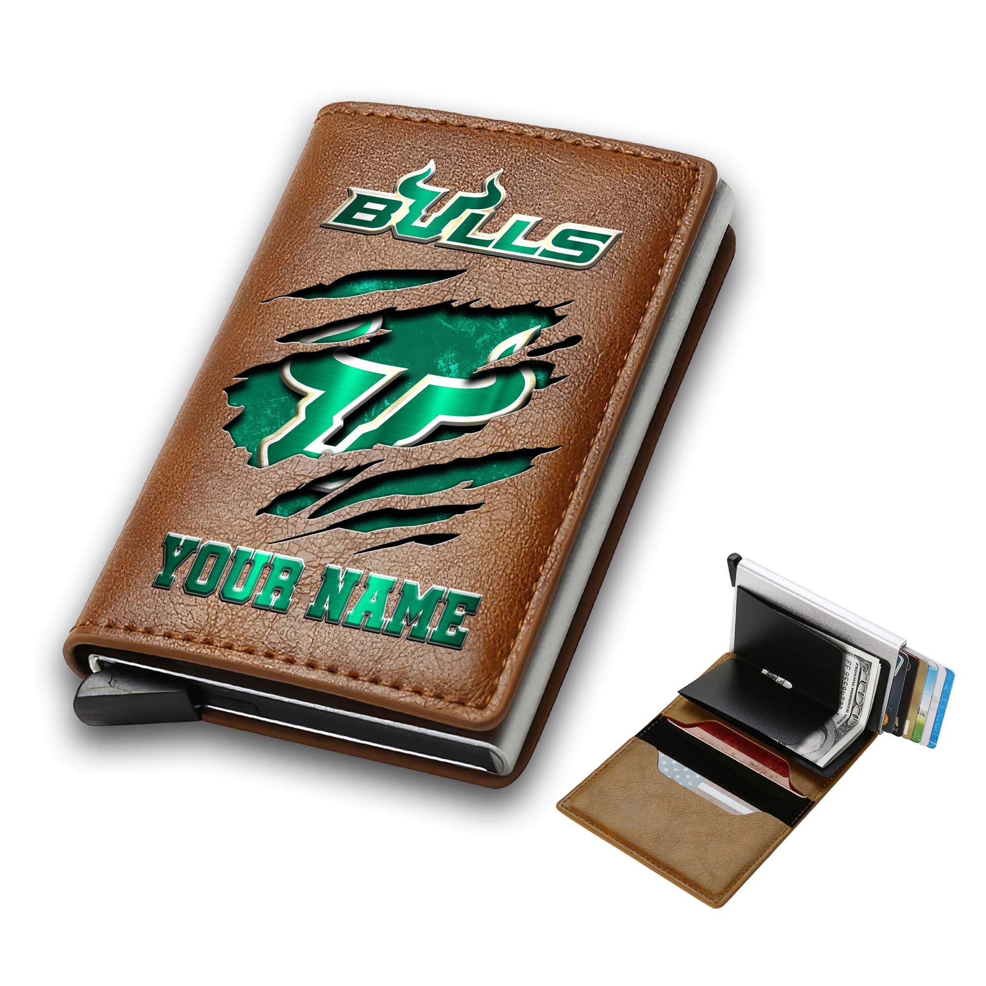 Alternative view of South Florida Bulls Men Wallet Custom Your Name, Football Team Men Wallet For Fans, Gifts For Football Lovers EHIVM-03061172
