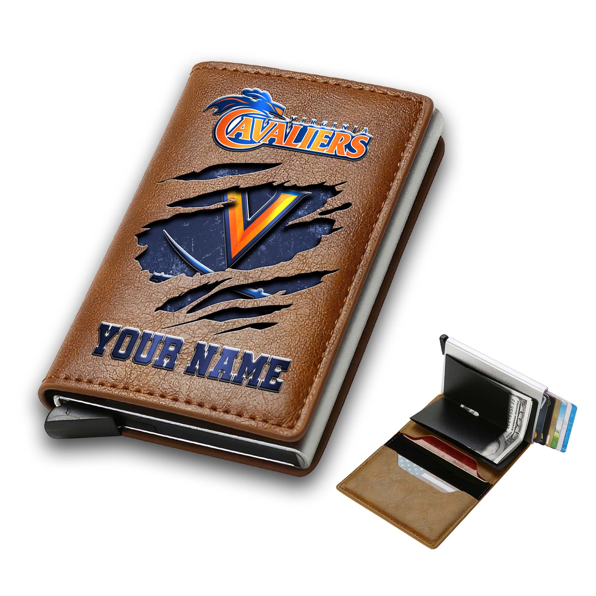 Alternative view of Virginia Cavaliers Men Wallet Custom Your Name, Football Team Men Wallet For Fans, Gifts For Football Lovers EHIVM-03061172