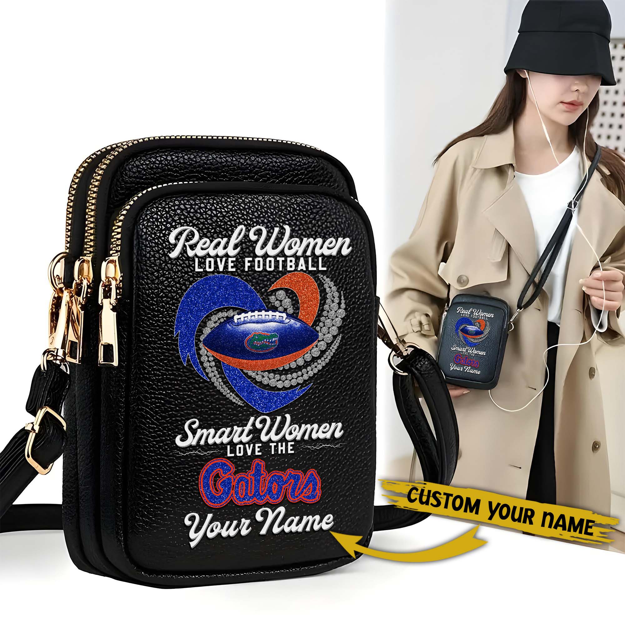 Florida Gators Customized Women's Mobile Phone Bag with Your Name, Leather Crossbody Bag, Fan Gifts EHIVM-0212831 - Image 4
