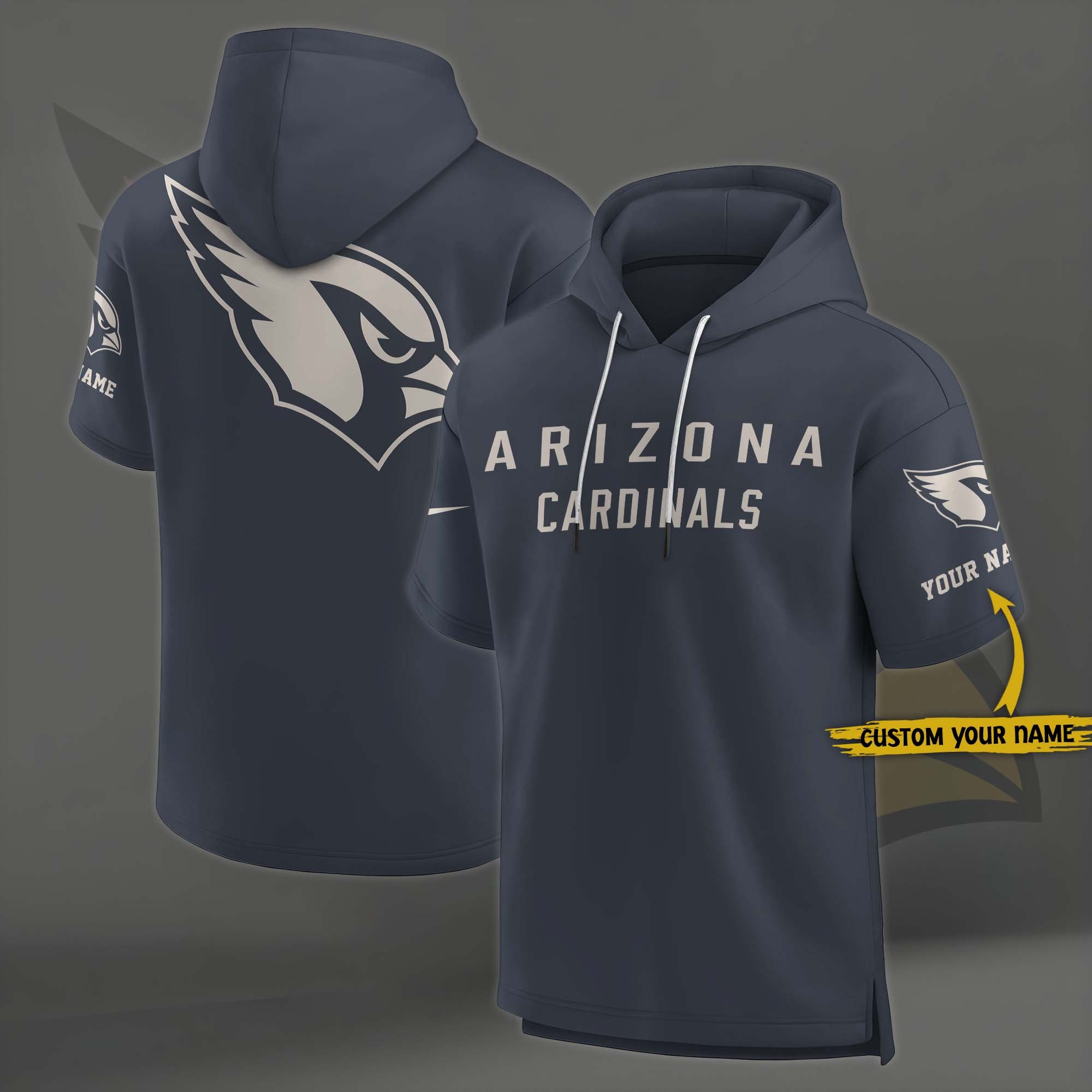 Arizona Cardinals Elements Future Ground Lettering Short Sleeve Pullover Hoodie Custom Name, Gifts For Football Lovers EHIVM-03051158